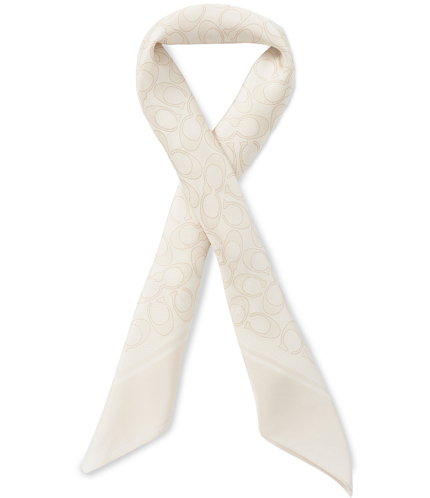 COACH Textured Signature C Printed Silk Square Scarf