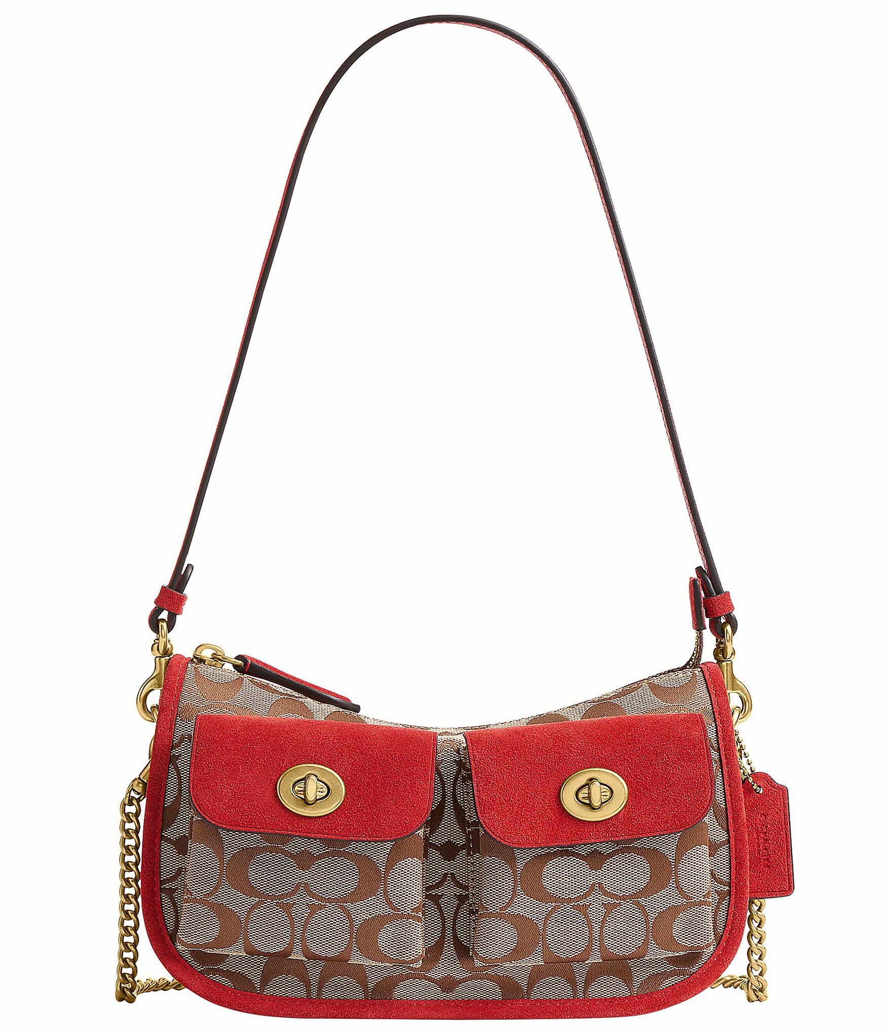 COACH Waverly Signature Jacquard Twin Turn Lock Shoulder Bag