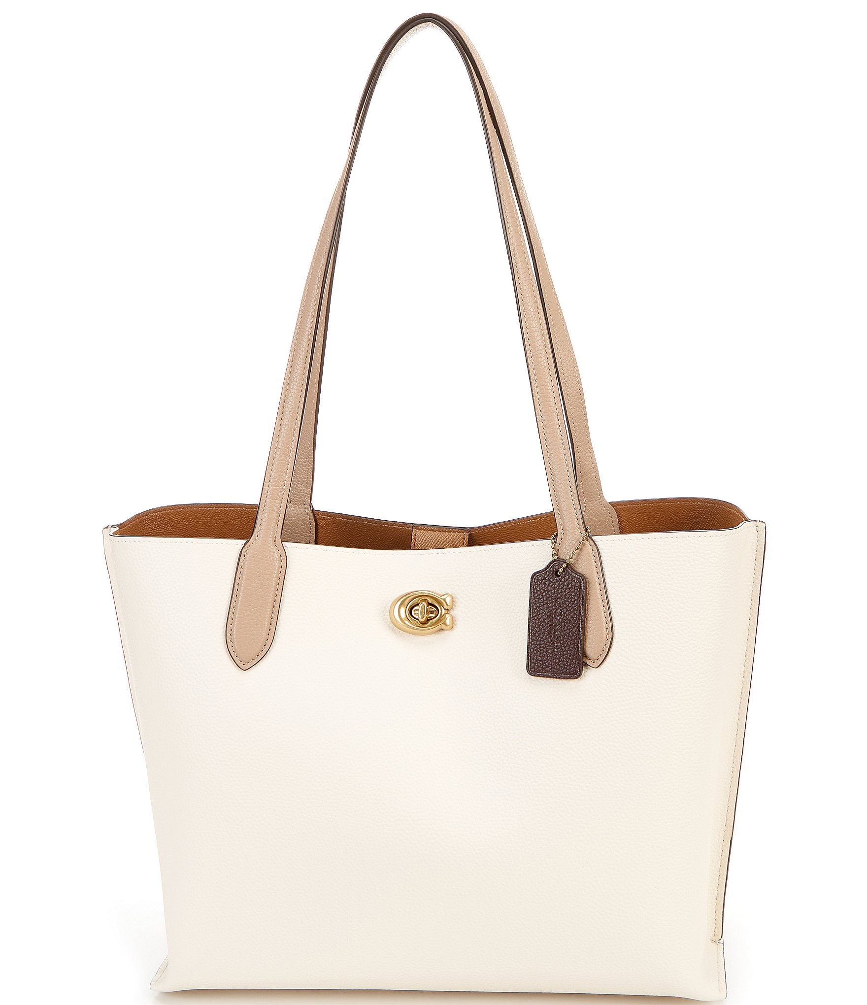 COACH Willow Colorblock Pebble Leather Tote Bag | Dillard's