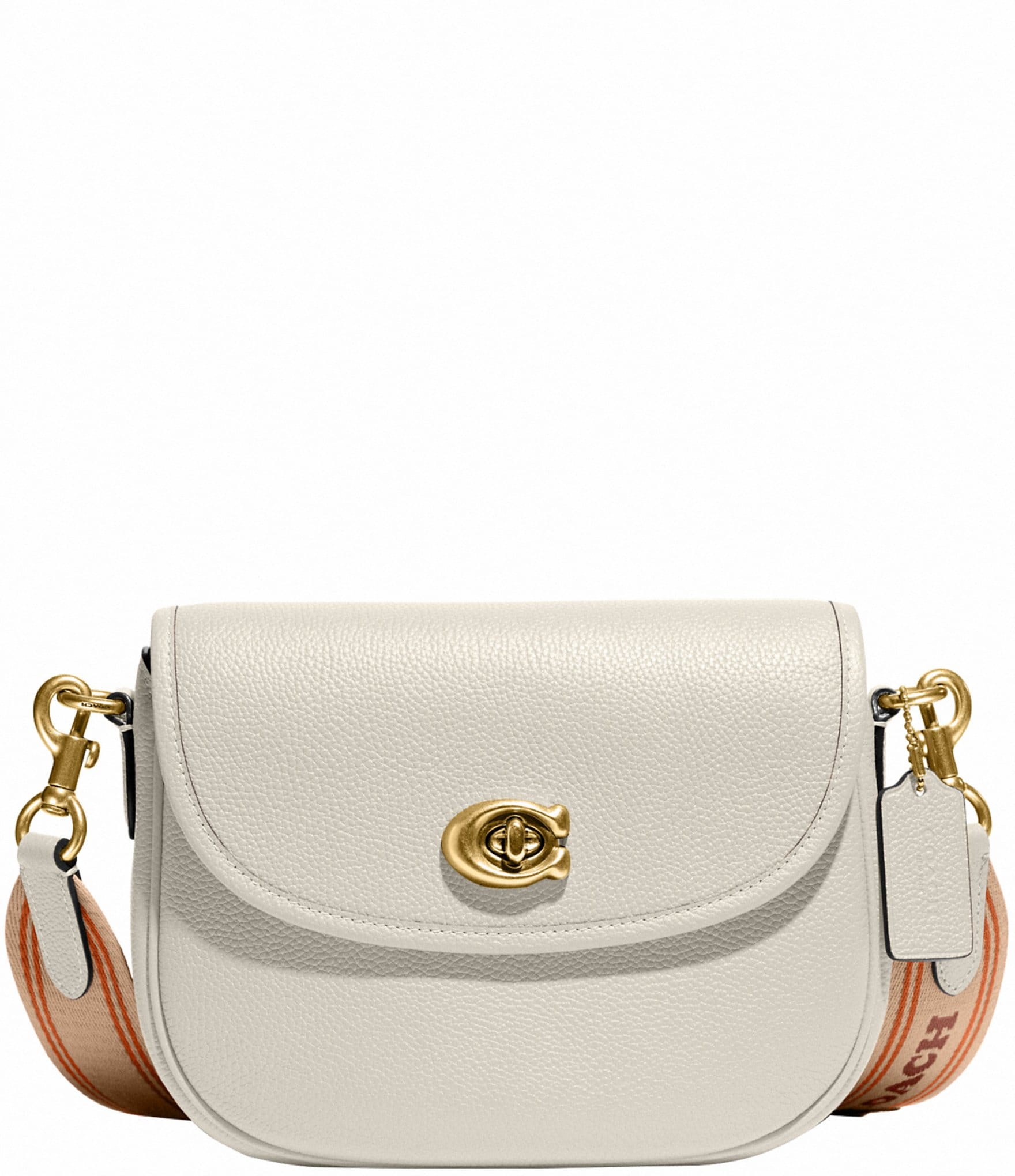 COACH Willow Pebble Leather Gold Hardware Saddle Shoulder Bag | Dillard's