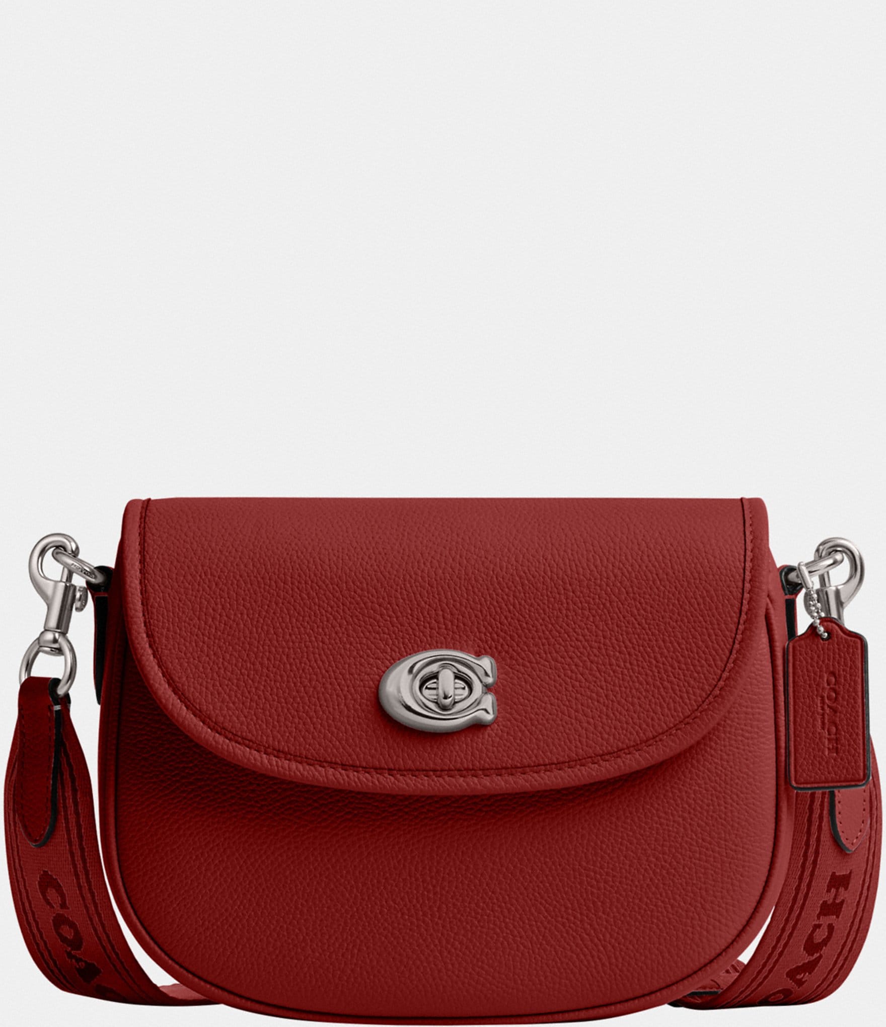 COACH Willow Pebbled Leather Saddle Shoulder Bag