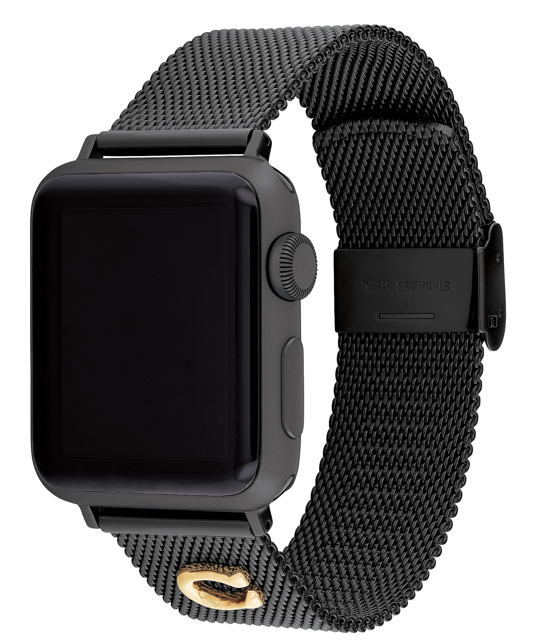 COACH Women's 38/40/41 Black Mesh Bracelet Apple Watch Strap