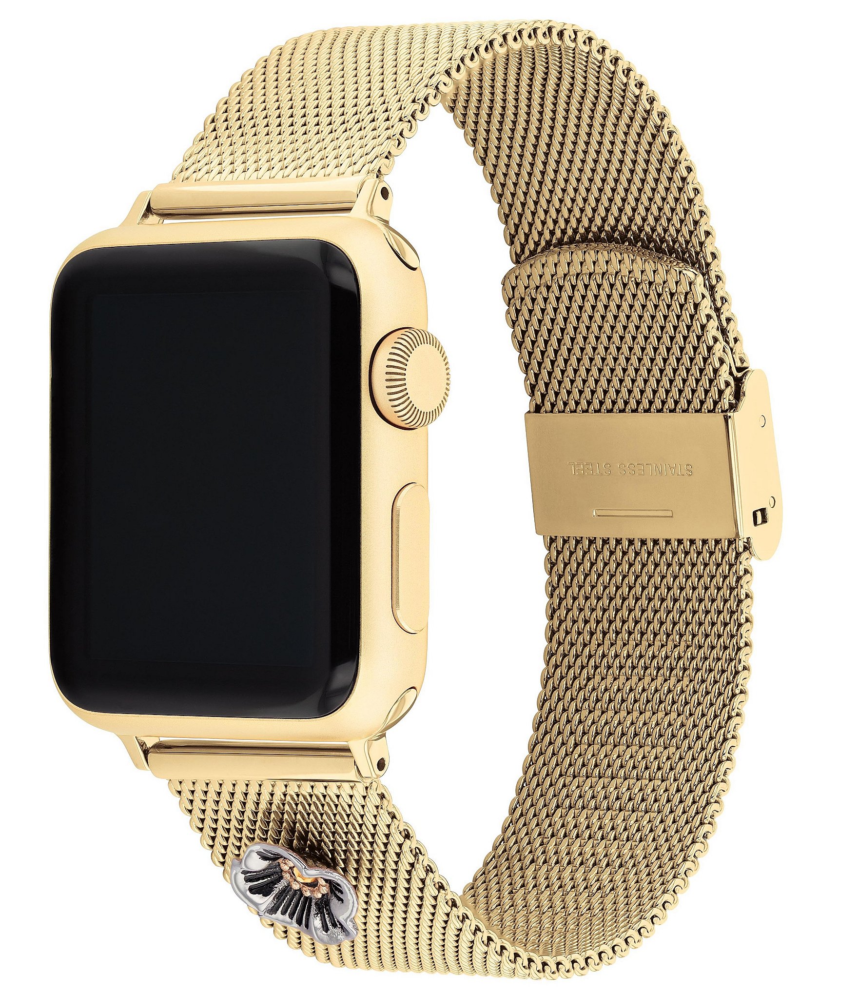 COACH Women's 38/40/41 Gold Mesh Bracelet Apple Watch Strap