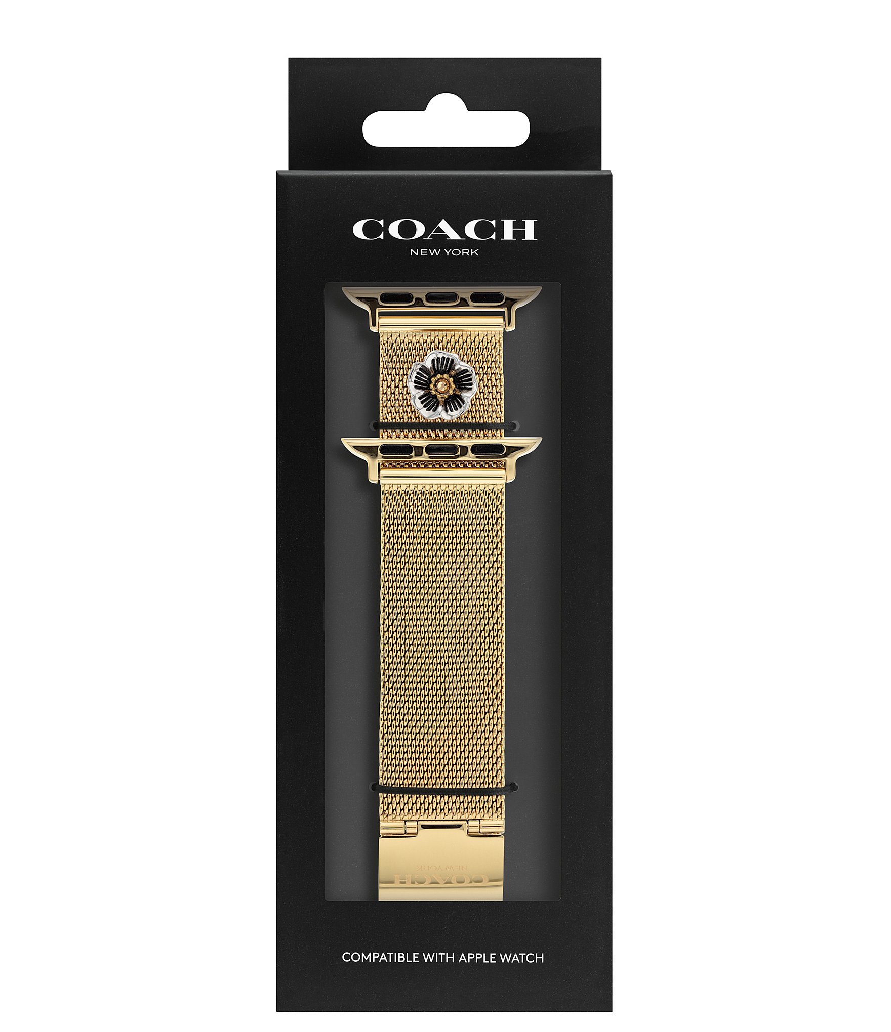 COACH Women's 38/40/41 Gold Mesh Bracelet Apple Watch Strap