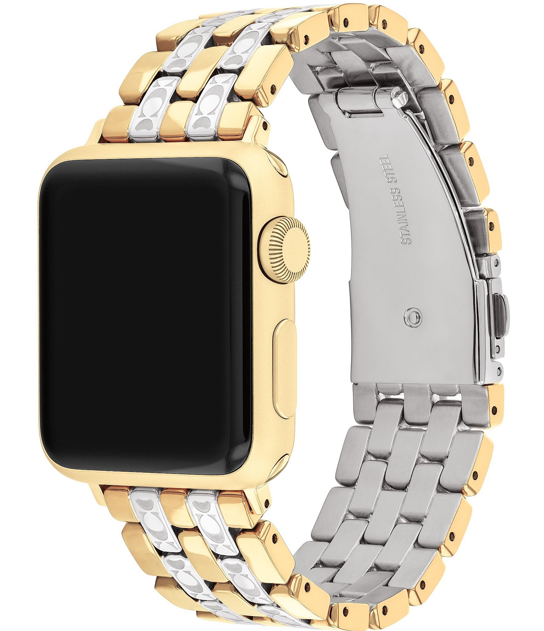 COACH Women's 38/40/41mm Two Tone Stainless Steel Bracelet Strap for Apple Watch