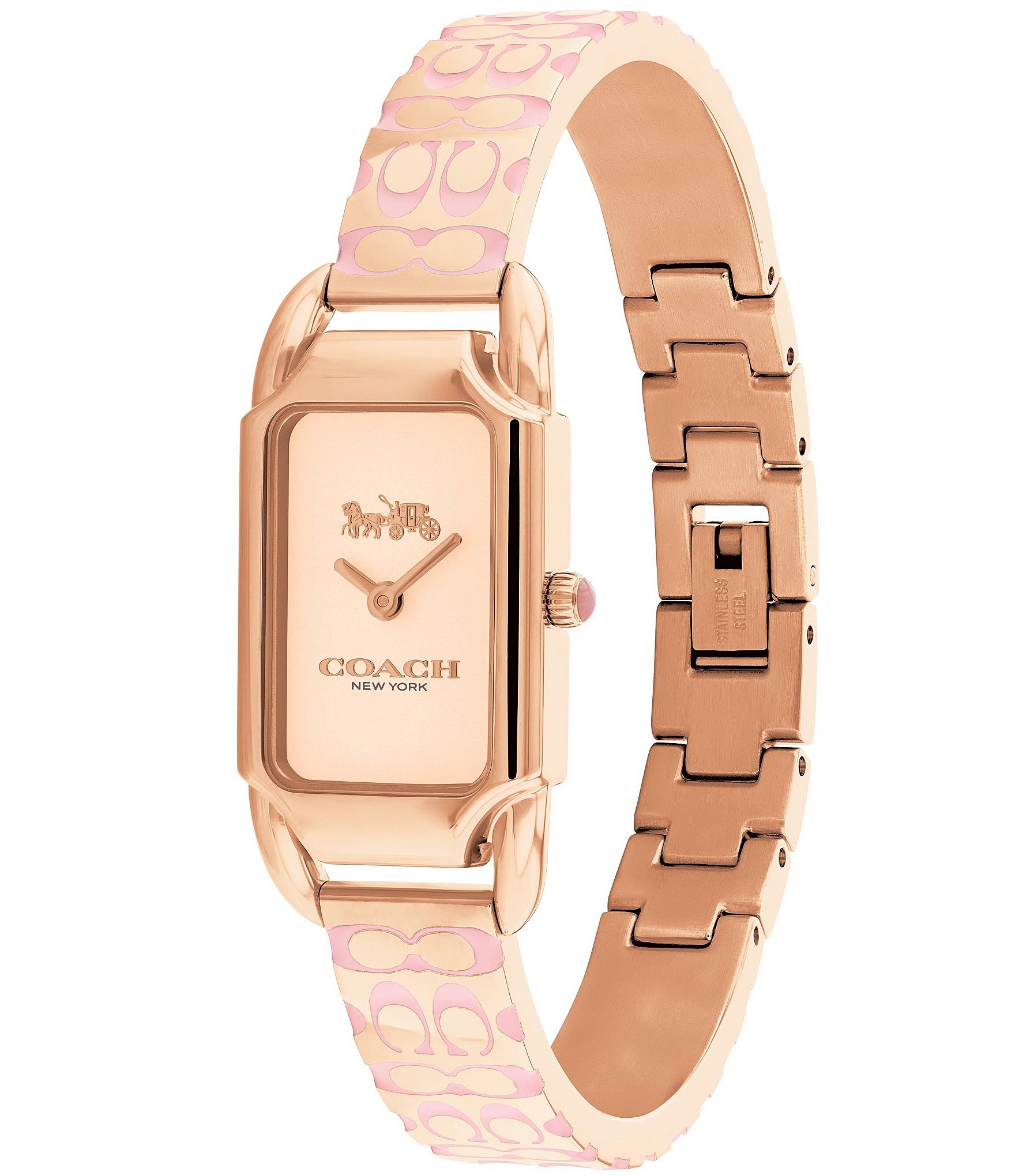 COACH Women's Cadie Rose Gold Signature Logo Quartz Analog Watch