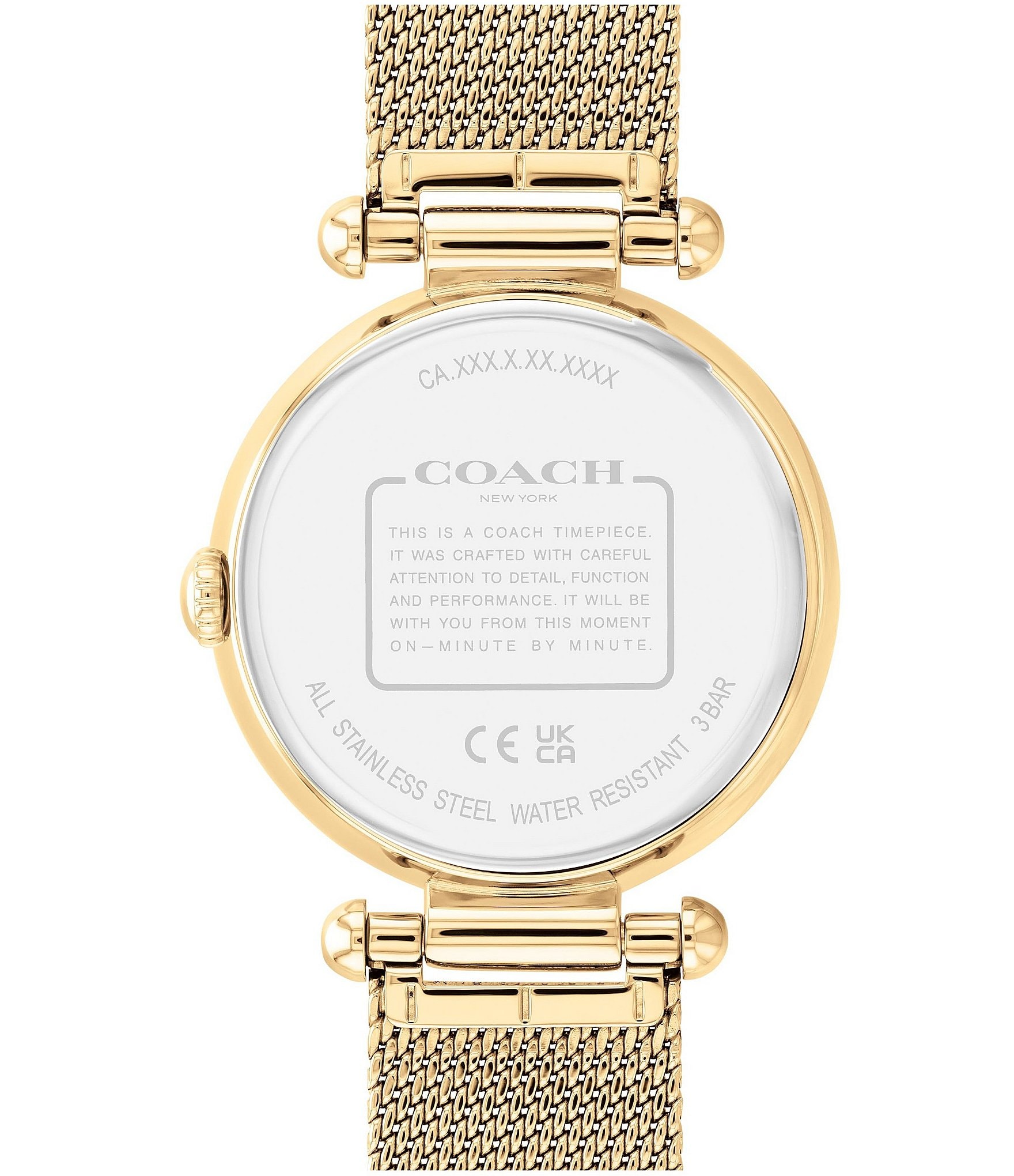 COACH Women's Cary Quartz Analog Gold Tone Stainless Steel Mesh Bracelet Watch Set