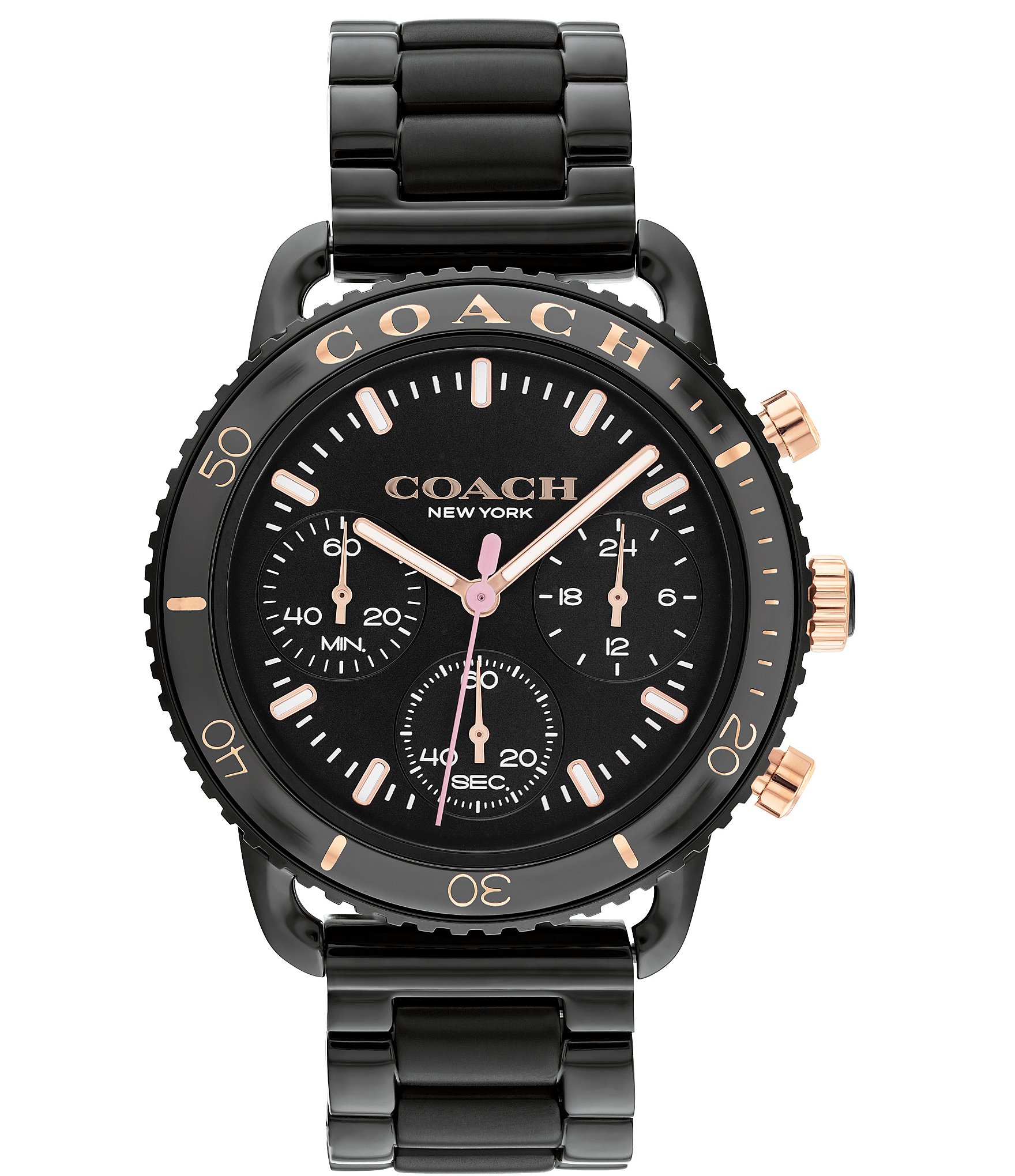 COACH Women's Cruiser Quartz Chronograph Black Stainless Steel