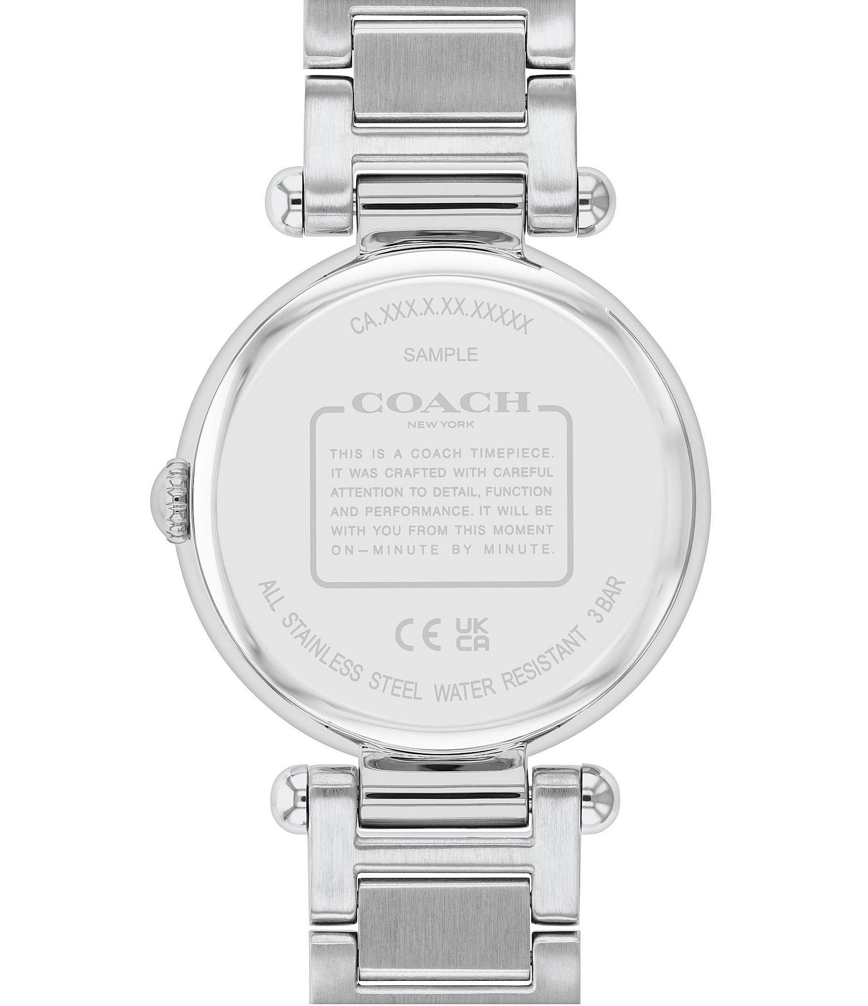 COACH Women's Crystal Charms Cary Quartz Analog Silver Stainless Steel Bracelet Watch