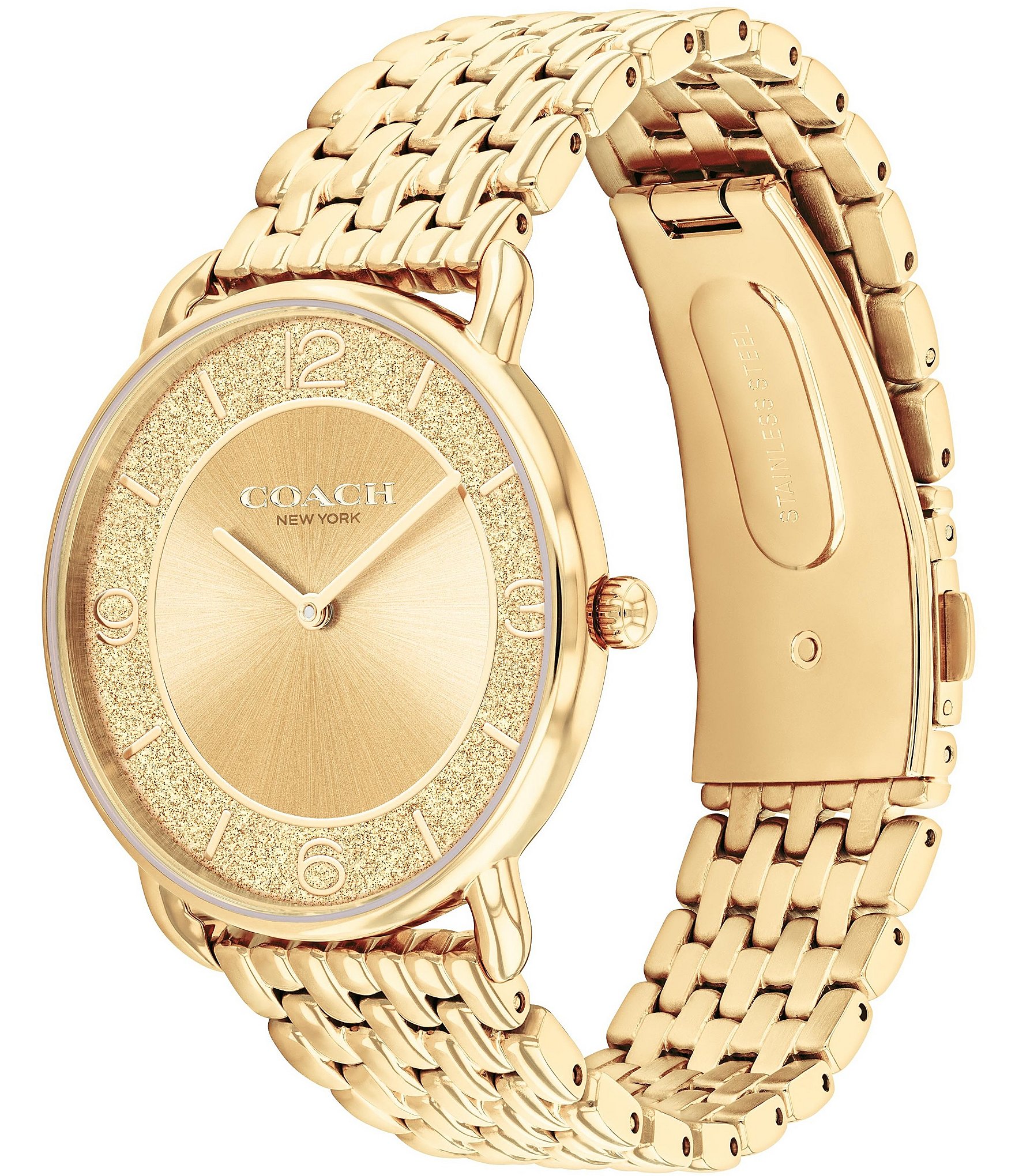 COACH Women's Elliot Quartz Analog Gold Tone Stainless Steel Bracelet Watch