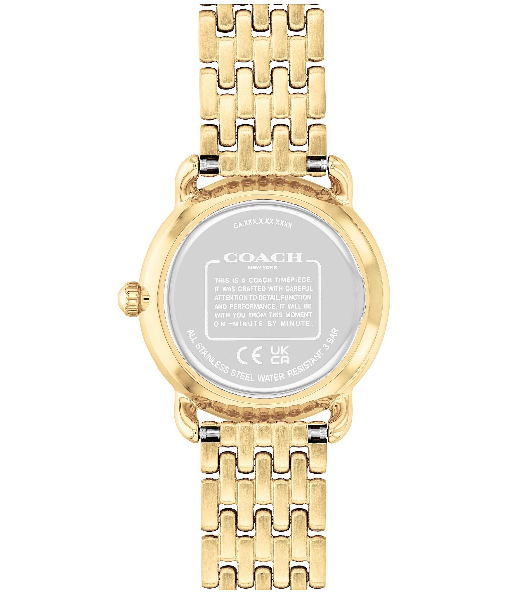 COACH Women's Elliot Quartz Analog Gold Tone Stainless Steel Glitter Dial Bracelet Watch