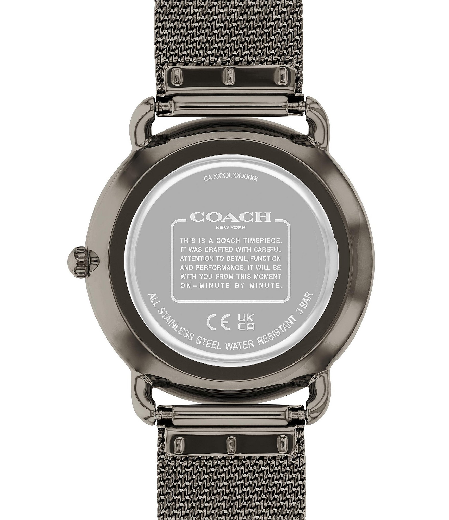 COACH Women's Elliot Quartz Analog Grey Mesh Bracelet Watch