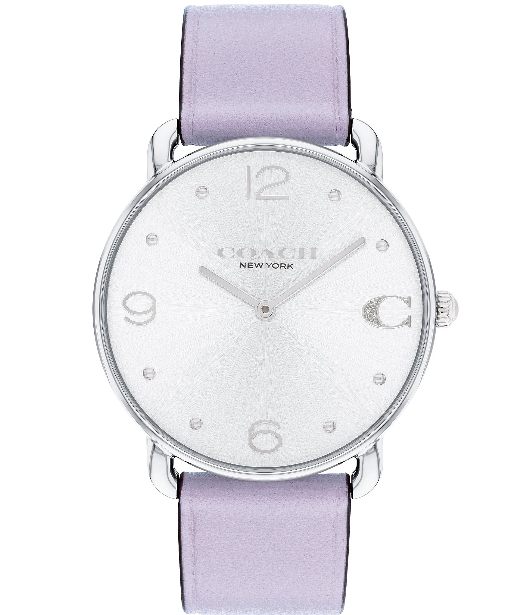 COACH Women s Elliot Quartz Analog Purple Leather Strap Watch Dillard s