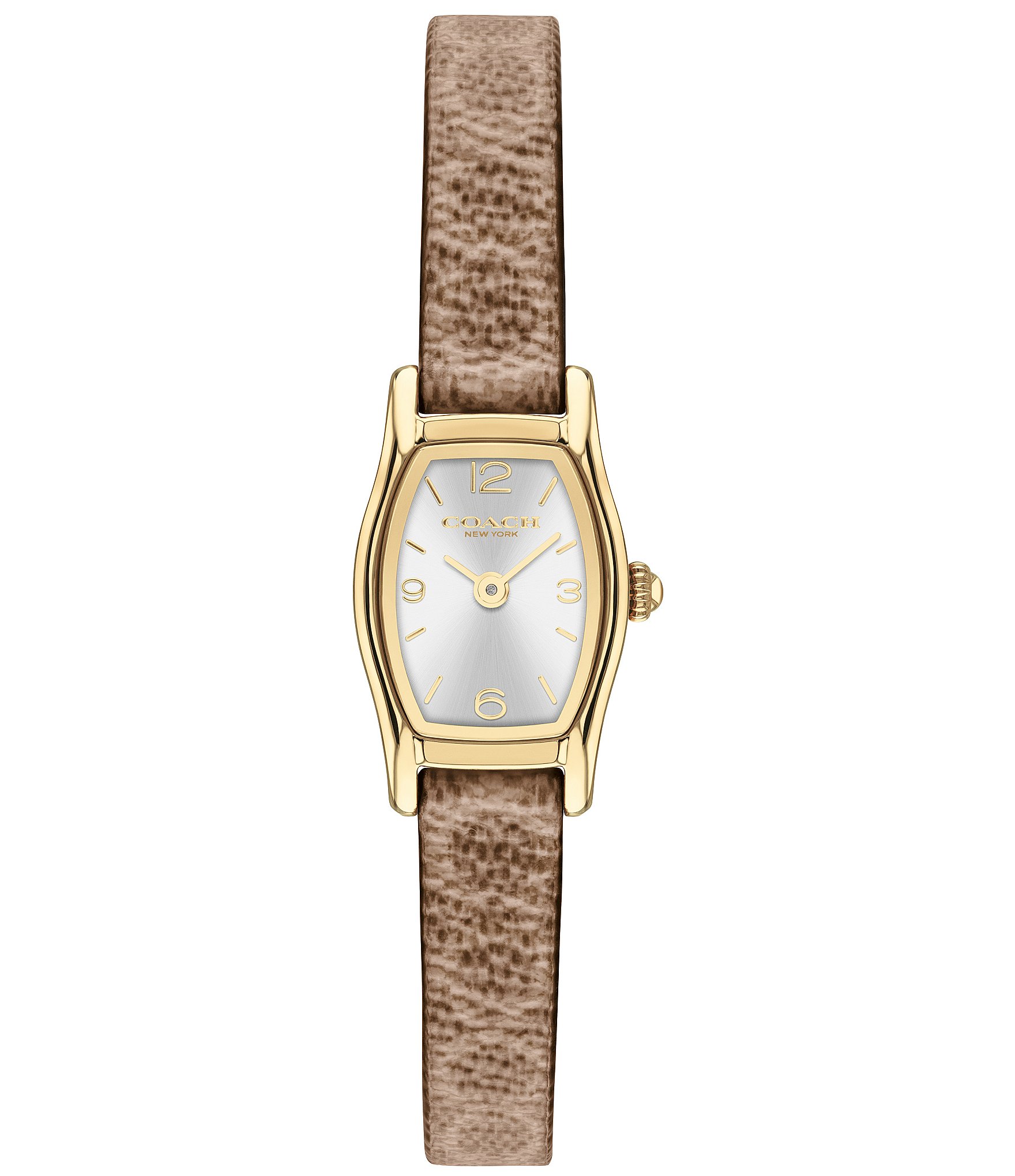 COACH Women's Greta Quartz Analog Signature Leather Strap Watch