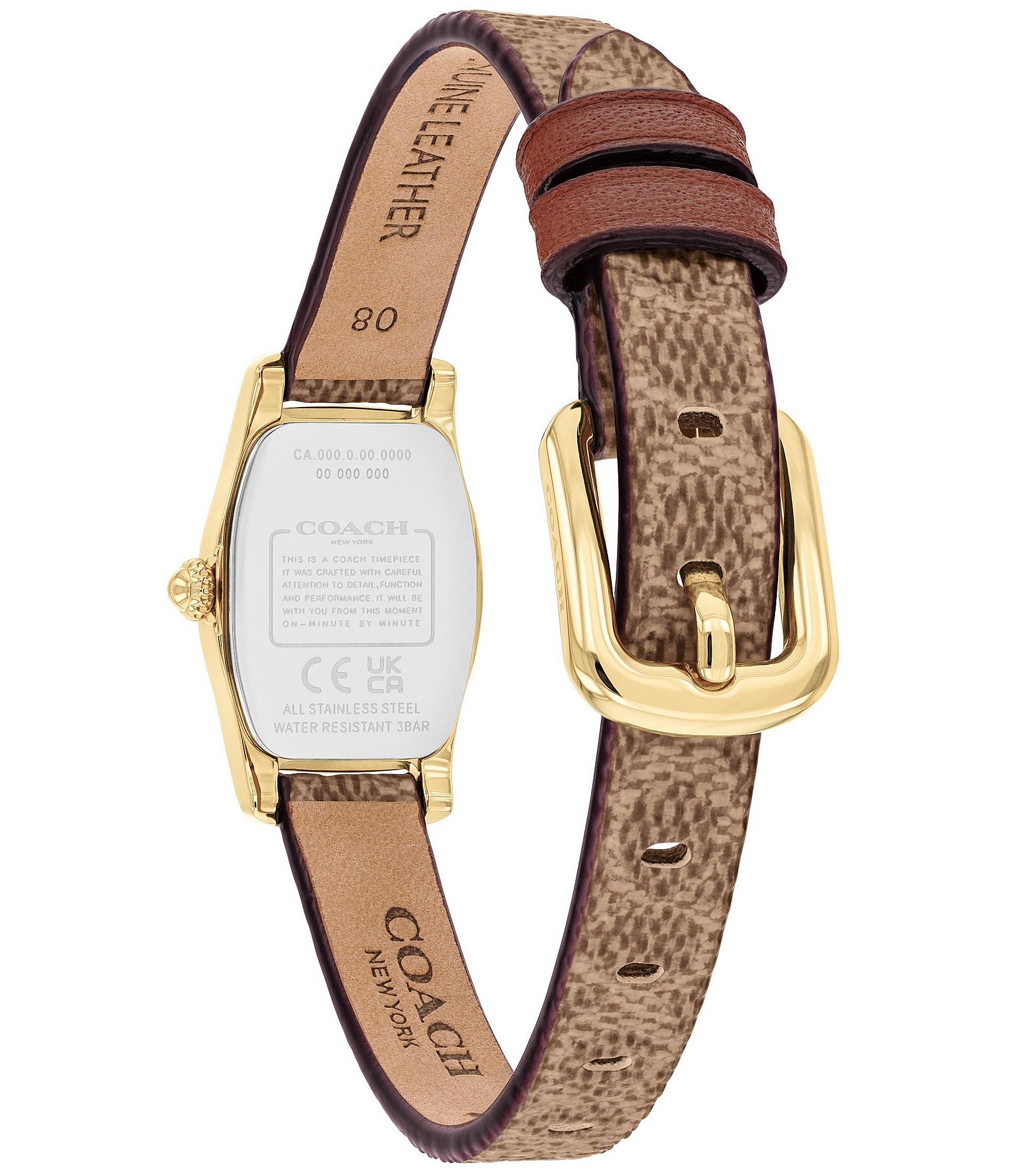 COACH Women's Greta Quartz Analog Signature Leather Strap Watch