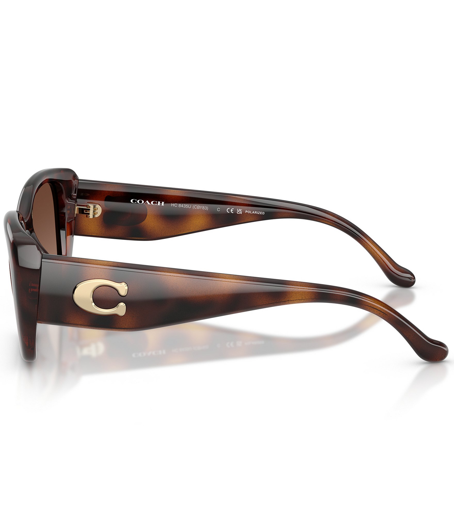 COACH Women's HC8435U 54mm Polarized Rectangle Sunglasses