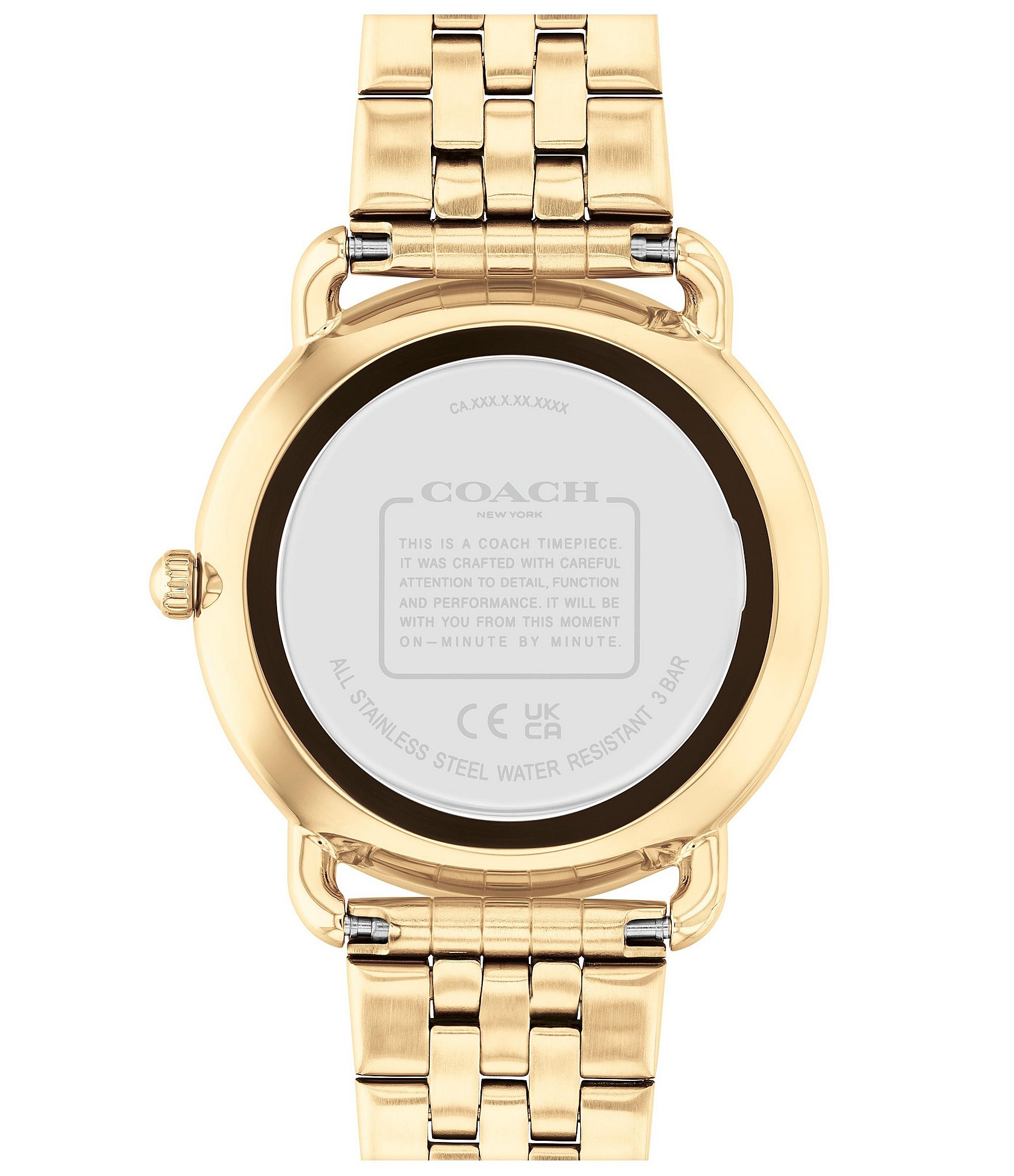 COACH Women's Heart and Crystal Embellished Elliot Quartz Analog Gold Tone Stainless Steel Bracelet Watch