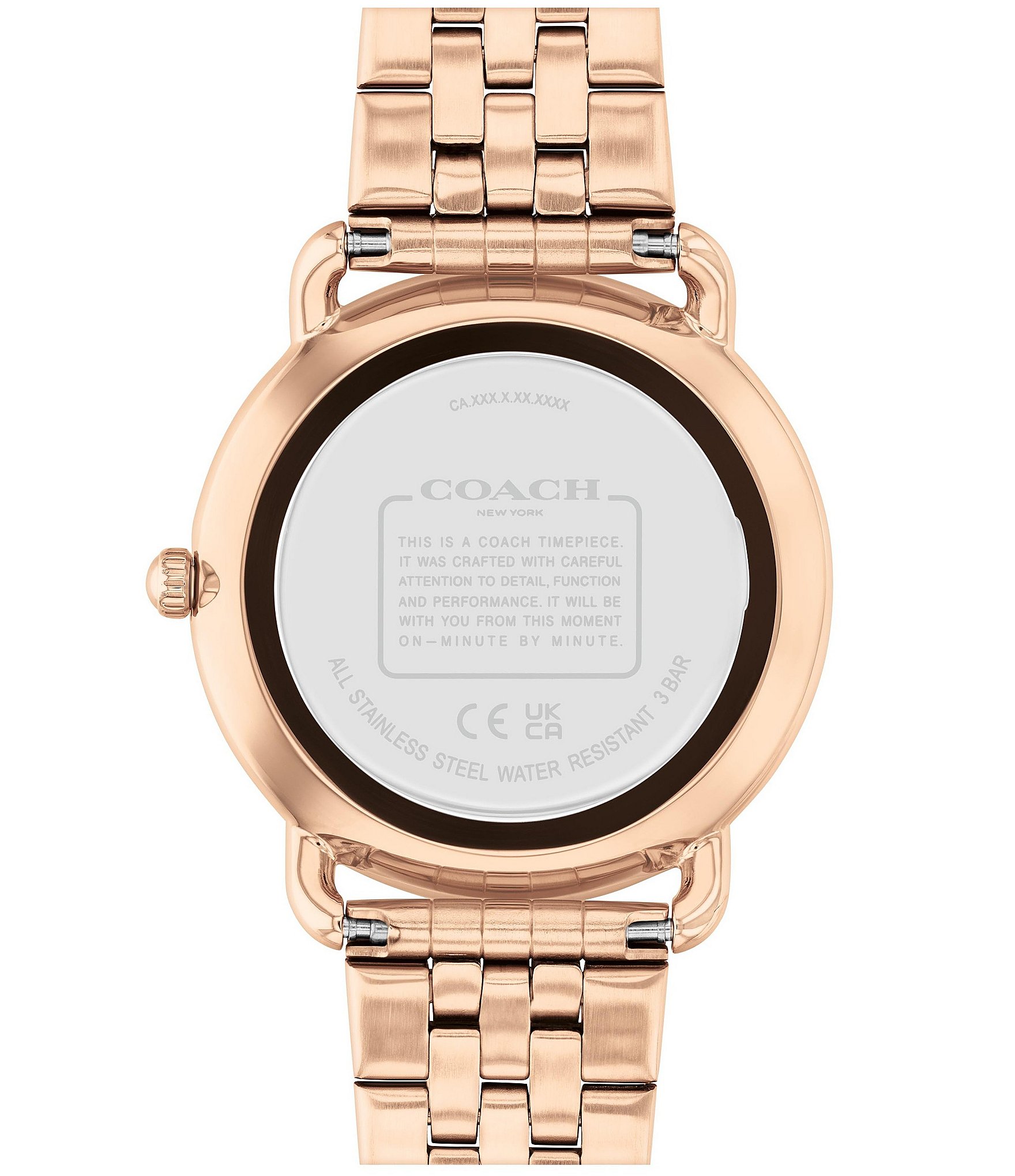 COACH Women's Heart and Crystal Embellished Elliot Quartz Analog Rose Gold Stainless Steel Bracelet Watch