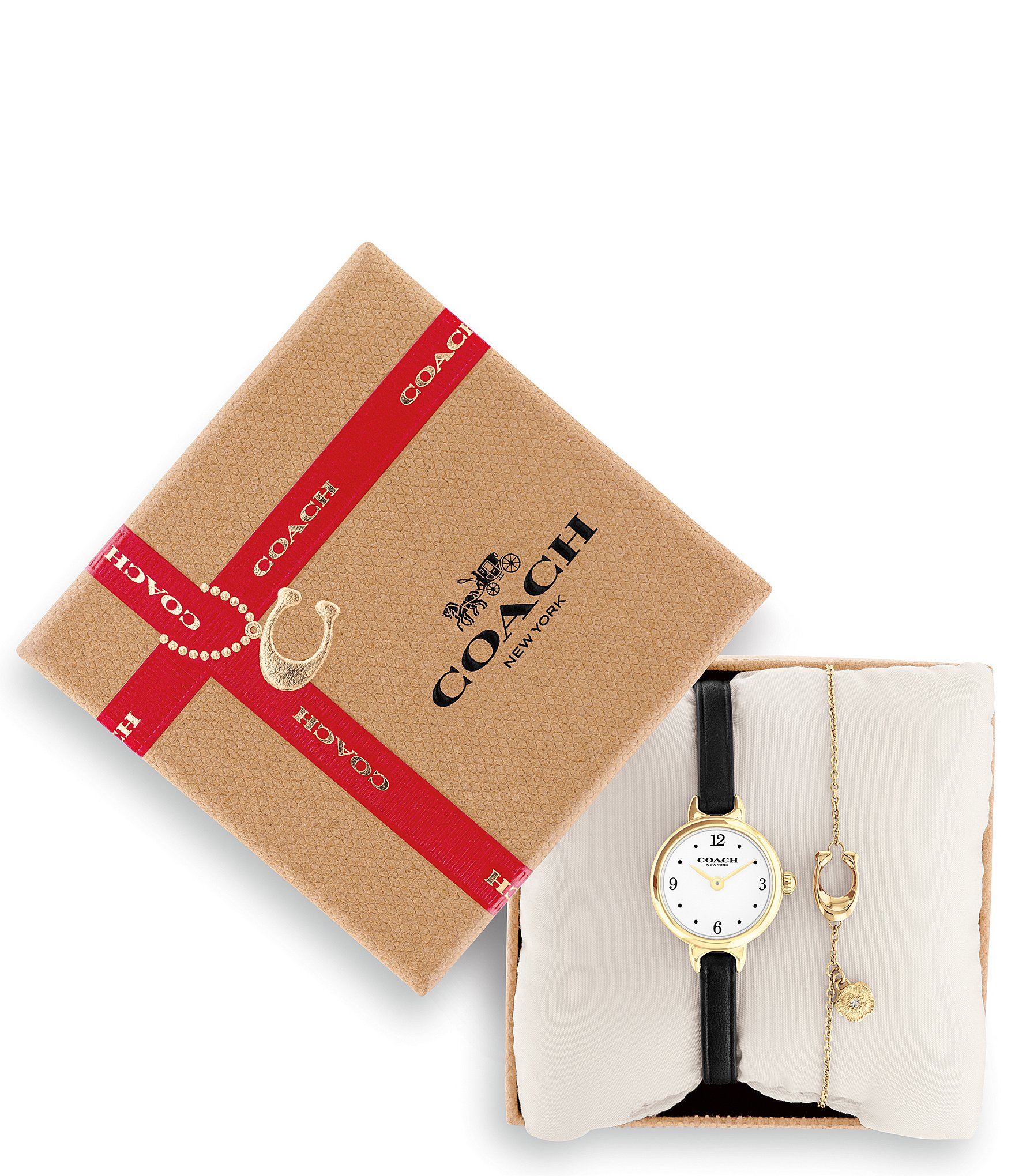 COACH Women's Iris Quartz Analog Leather Strap Watch Set