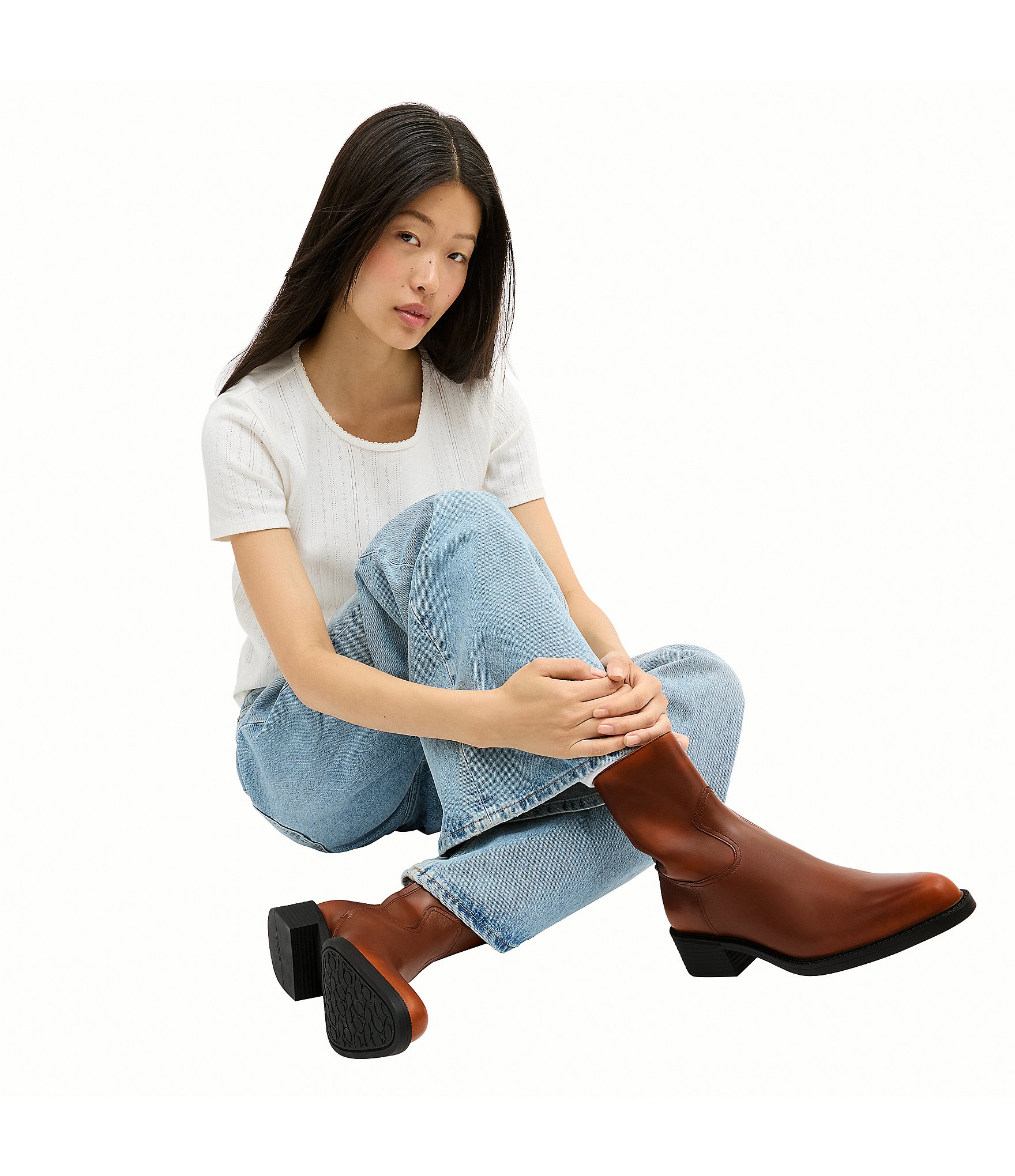 COACH Women's Leather Pointed Toe Booties
