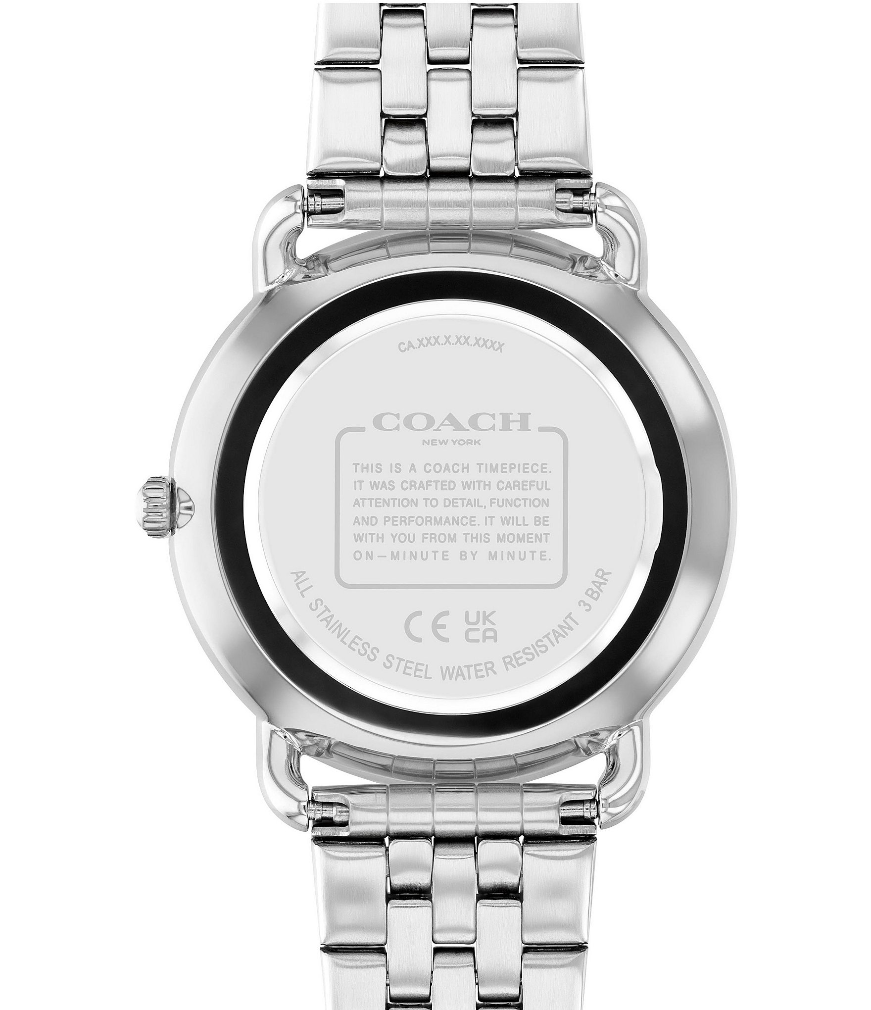 COACH Women's Pink Dial 36mm Elliot Quartz Analog Stainless Steel Bracelet Watch