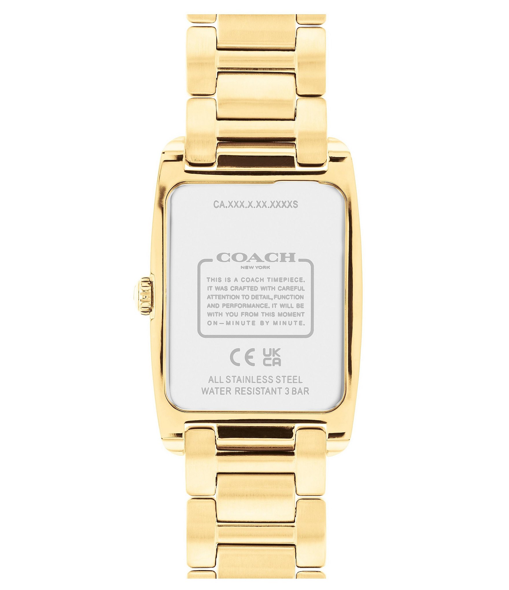 COACH Women's Reese Quartz Analog Gold Tone White Dial Stainless Steel Bracelet Watch