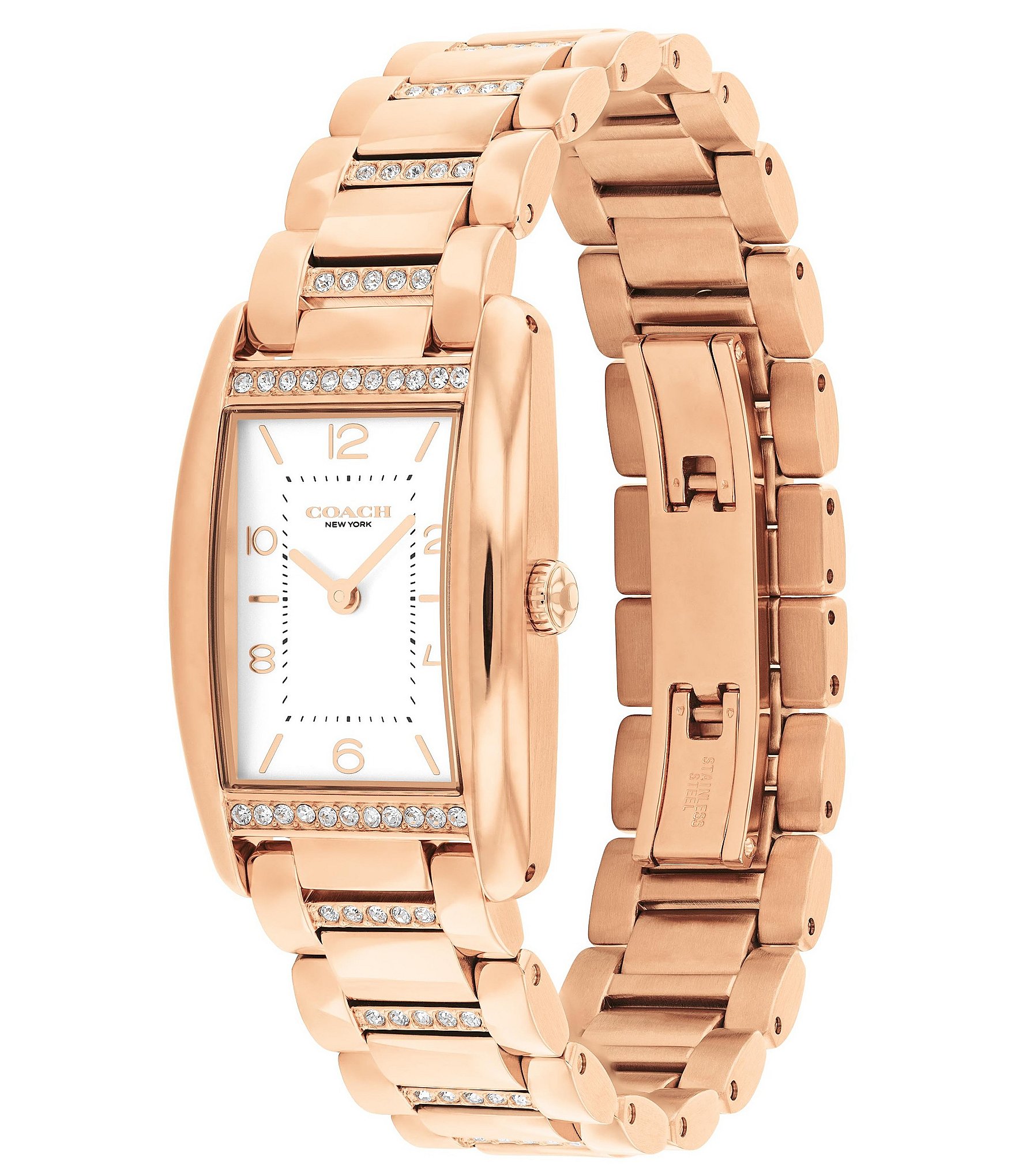 COACH Women's Reese Quartz Analog Rose Gold Tone Stainless Steel Bracelet Watch