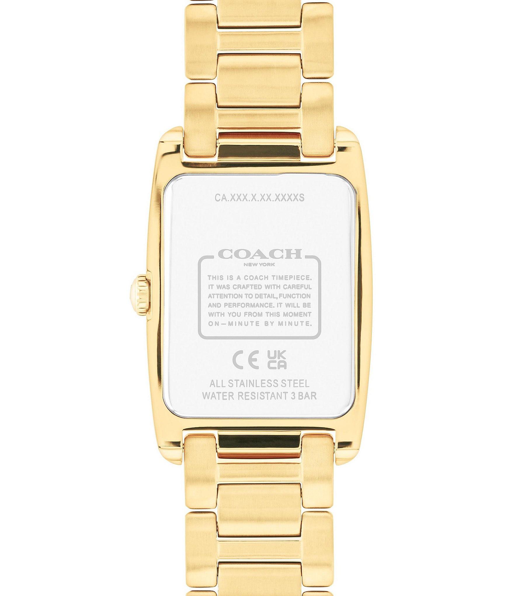 COACH Women's Reese Rainbow Rhinestone Quartz Analog Gold Tone Stainless Steel Bracelet Watch