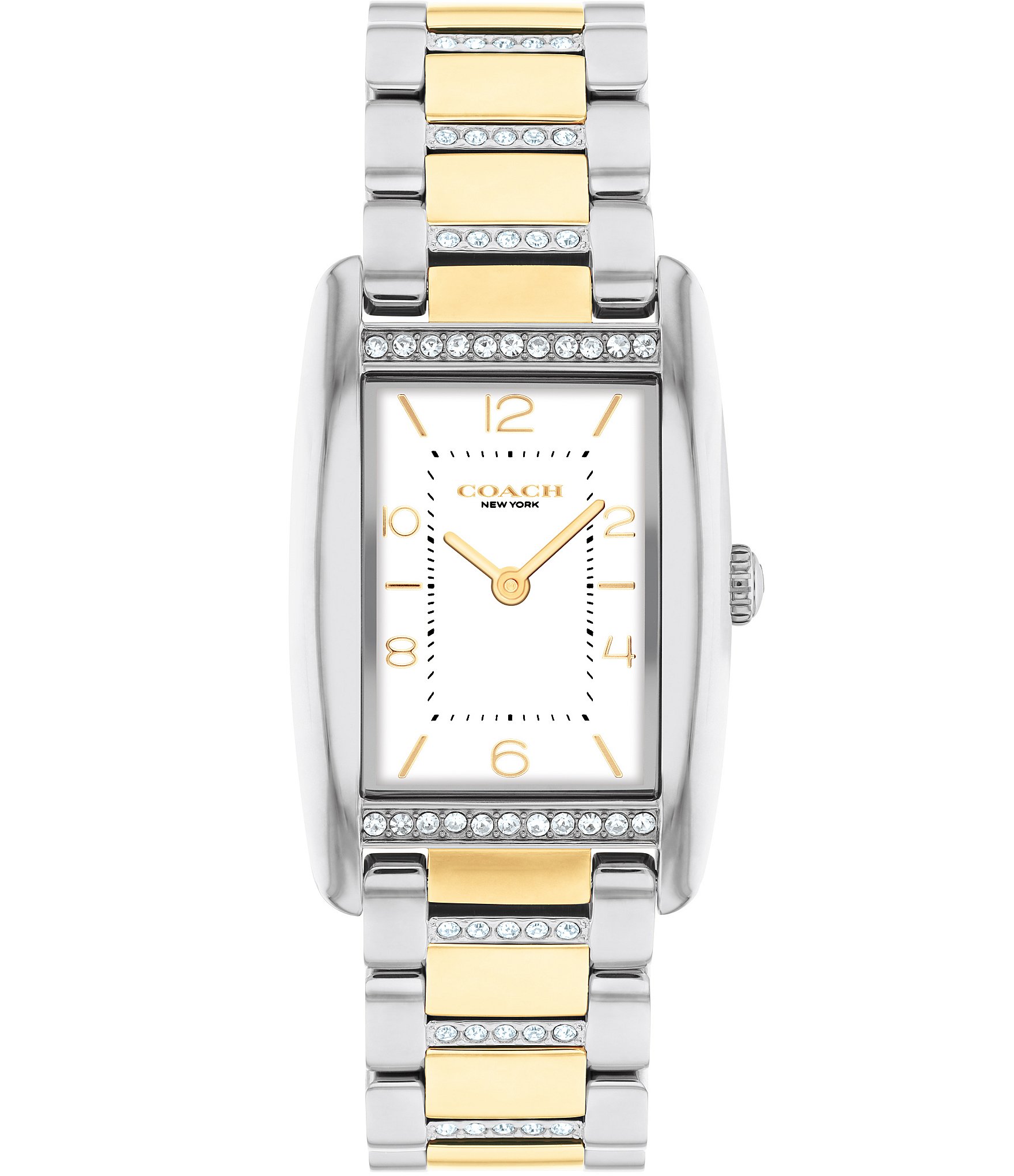 COACH Women's Reese Rhinestone Quartz Analog Two Tone Stainless Steel Bracelet Watch