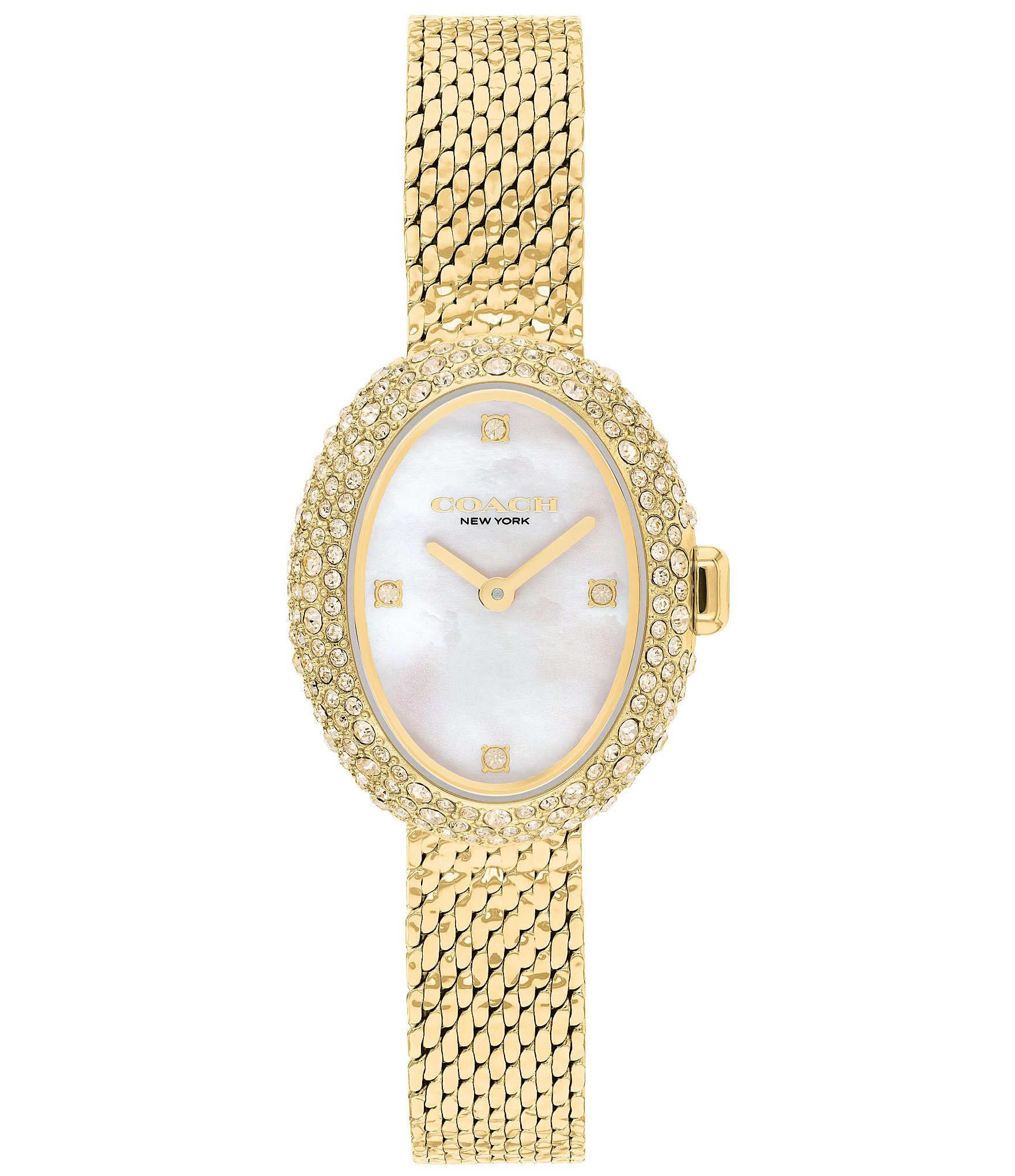 COACH Women's Sammy Quartz Analog Gold Tone Stainless Steel Mesh Bracelet Watch