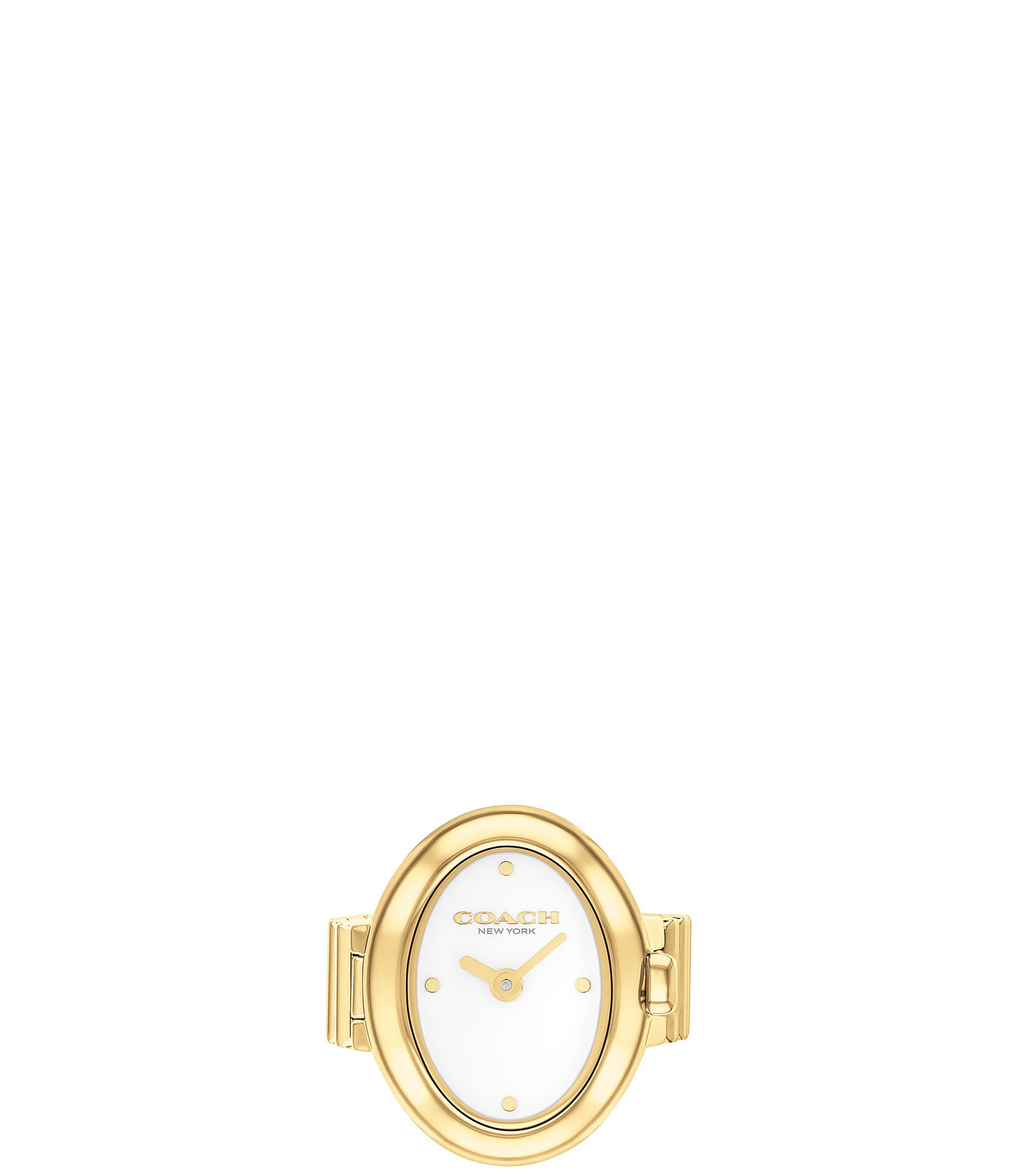 COACH Women's Sammy Quartz Analog Gold Tone Stainless Steel Ring Watch