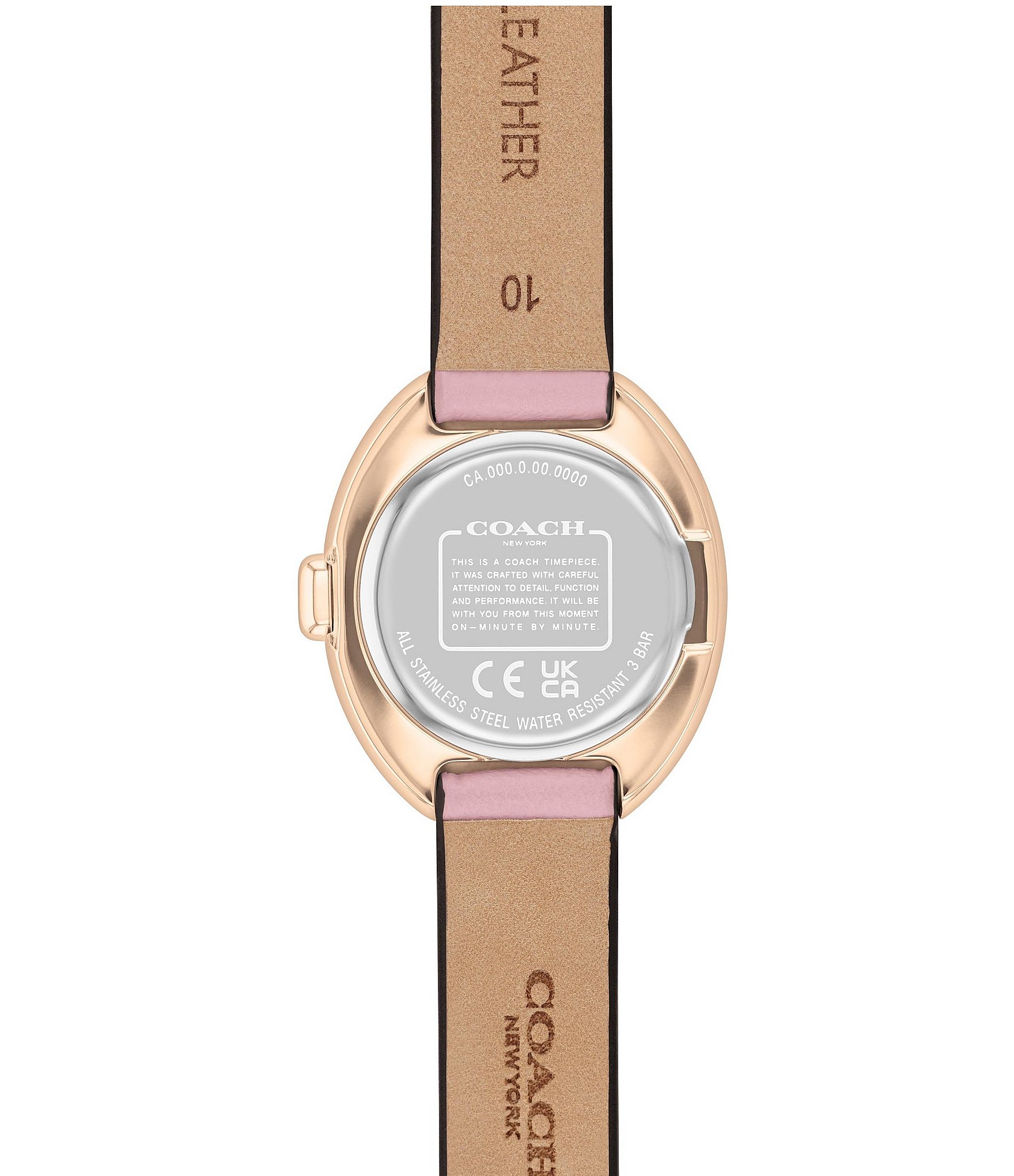 COACH Women's Sammy Quartz Analog Pink Leather Strap Watch