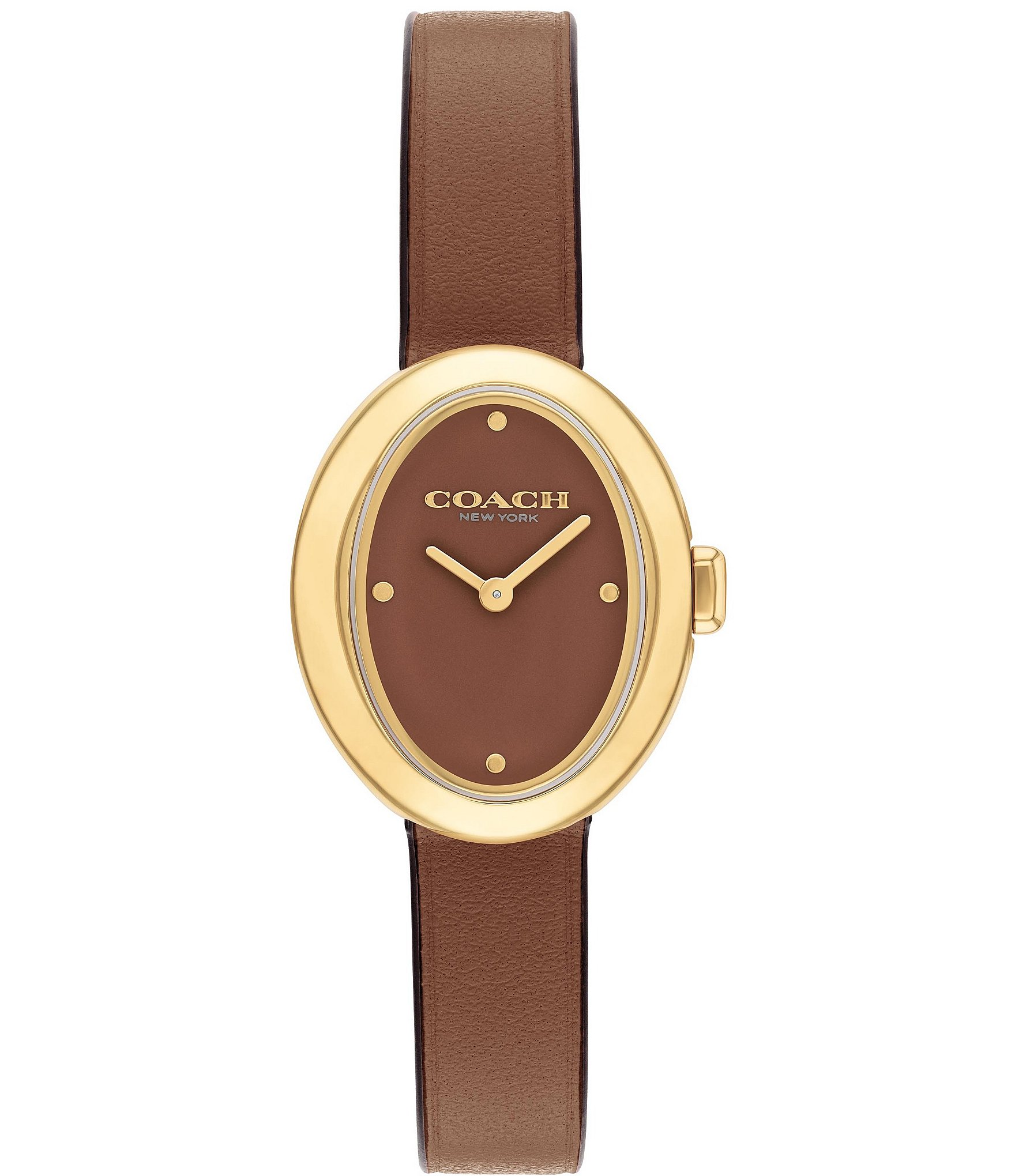 COACH Women's Sammy Quartz Analog Saddle Leather Strap Watch