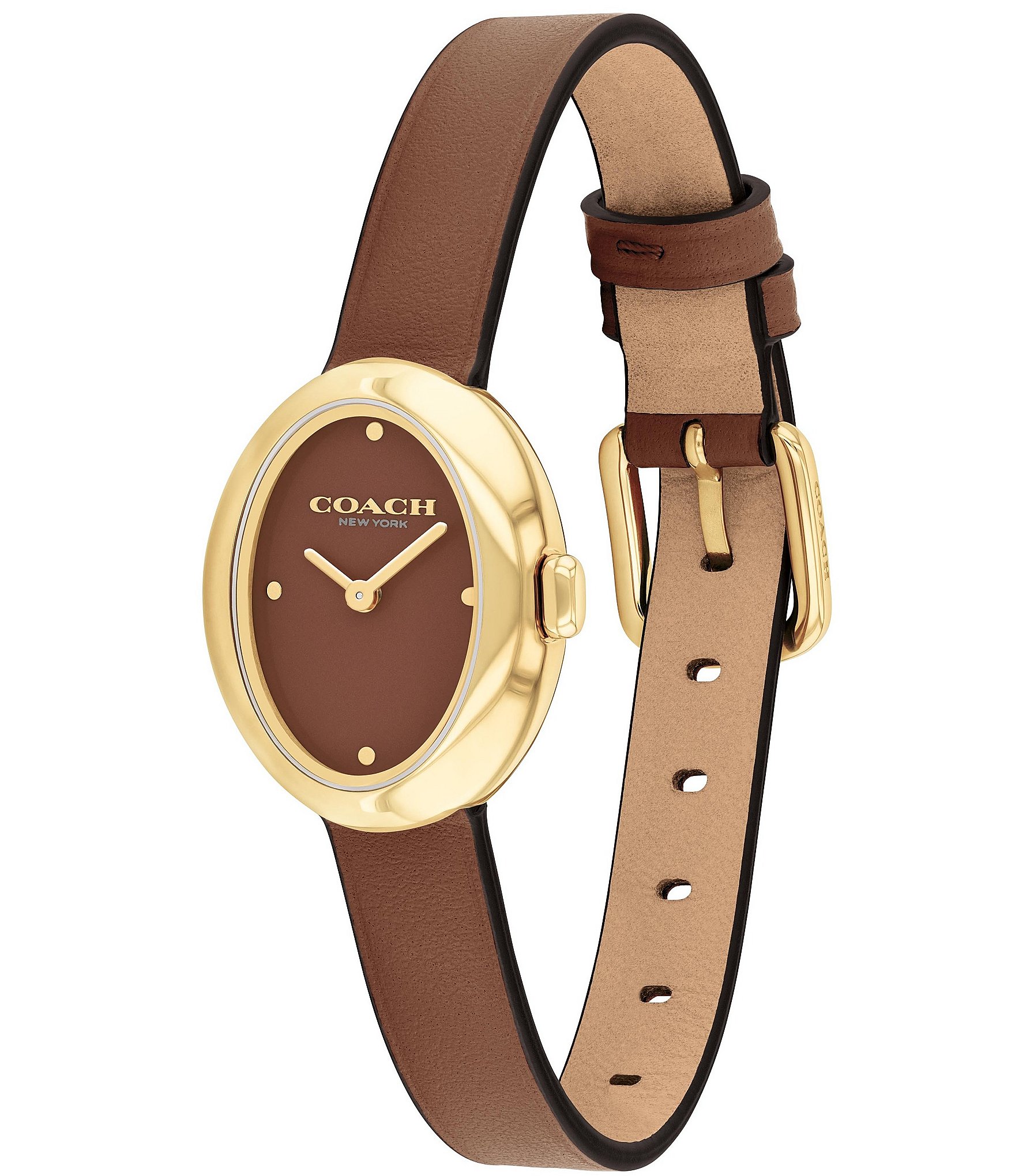 COACH Women's Sammy Quartz Analog Saddle Leather Strap Watch