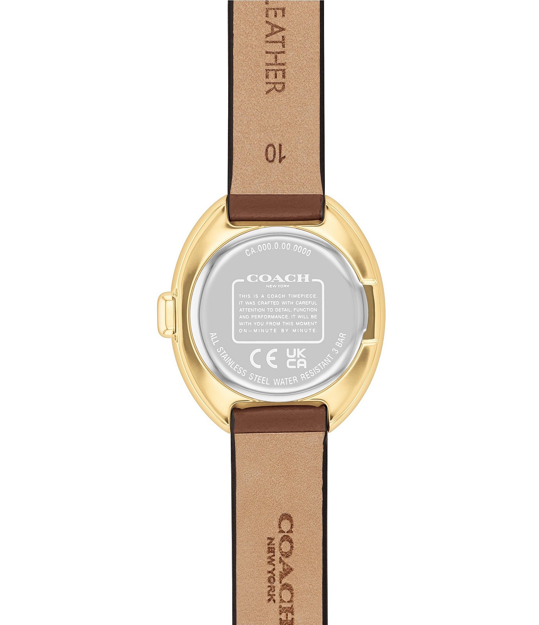 COACH Women's Sammy Quartz Analog Saddle Leather Strap Watch