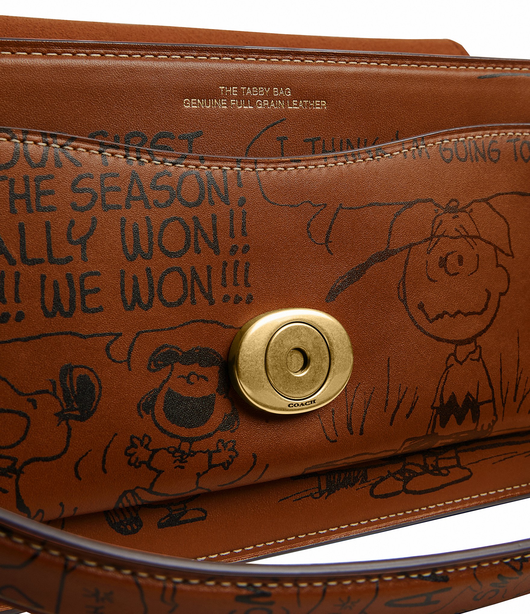 COACH x Peanuts Tabby Shoulder 26 with Newspaper Print