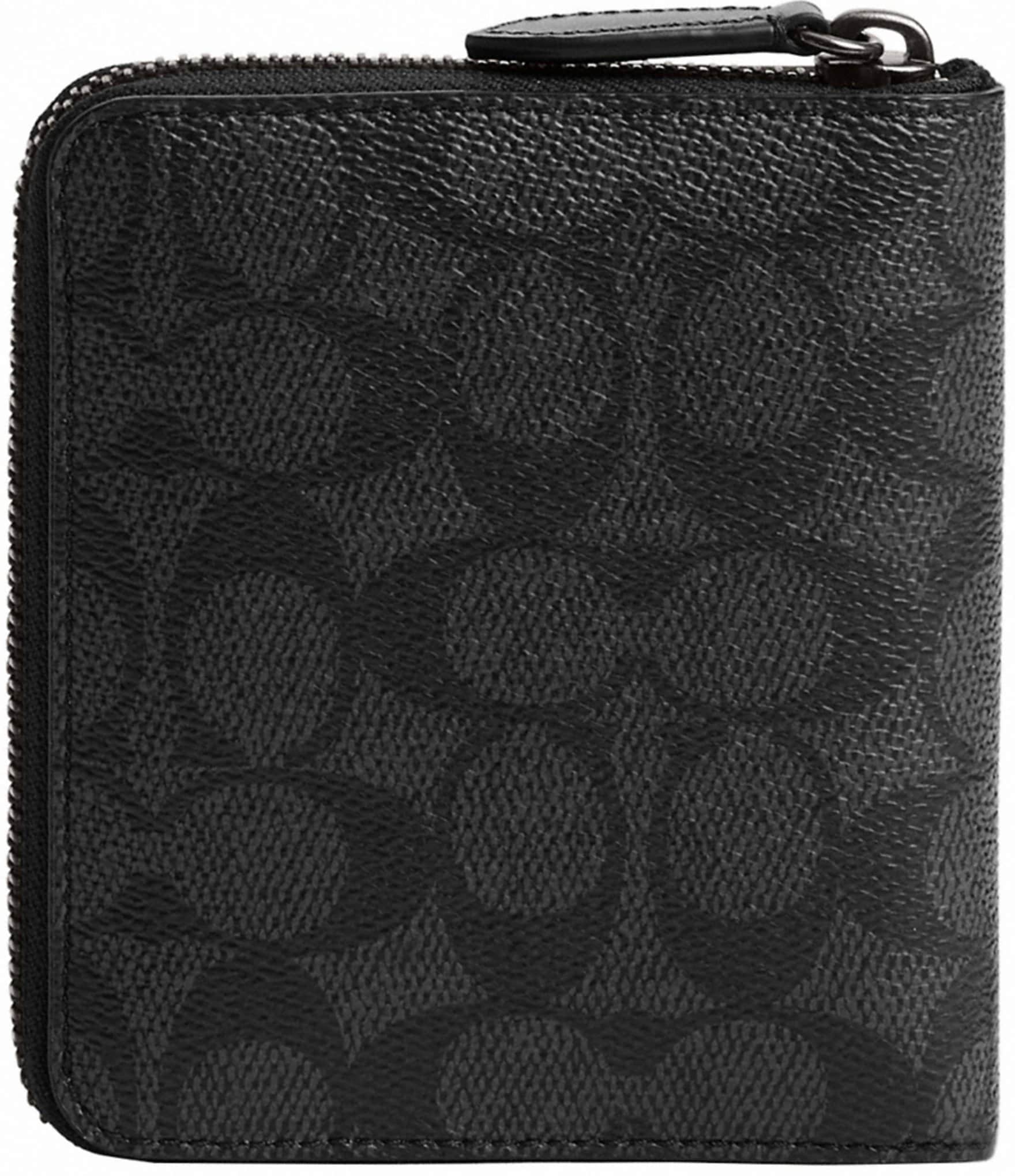COACH Zip Around Signature Canvas Coin Wallet