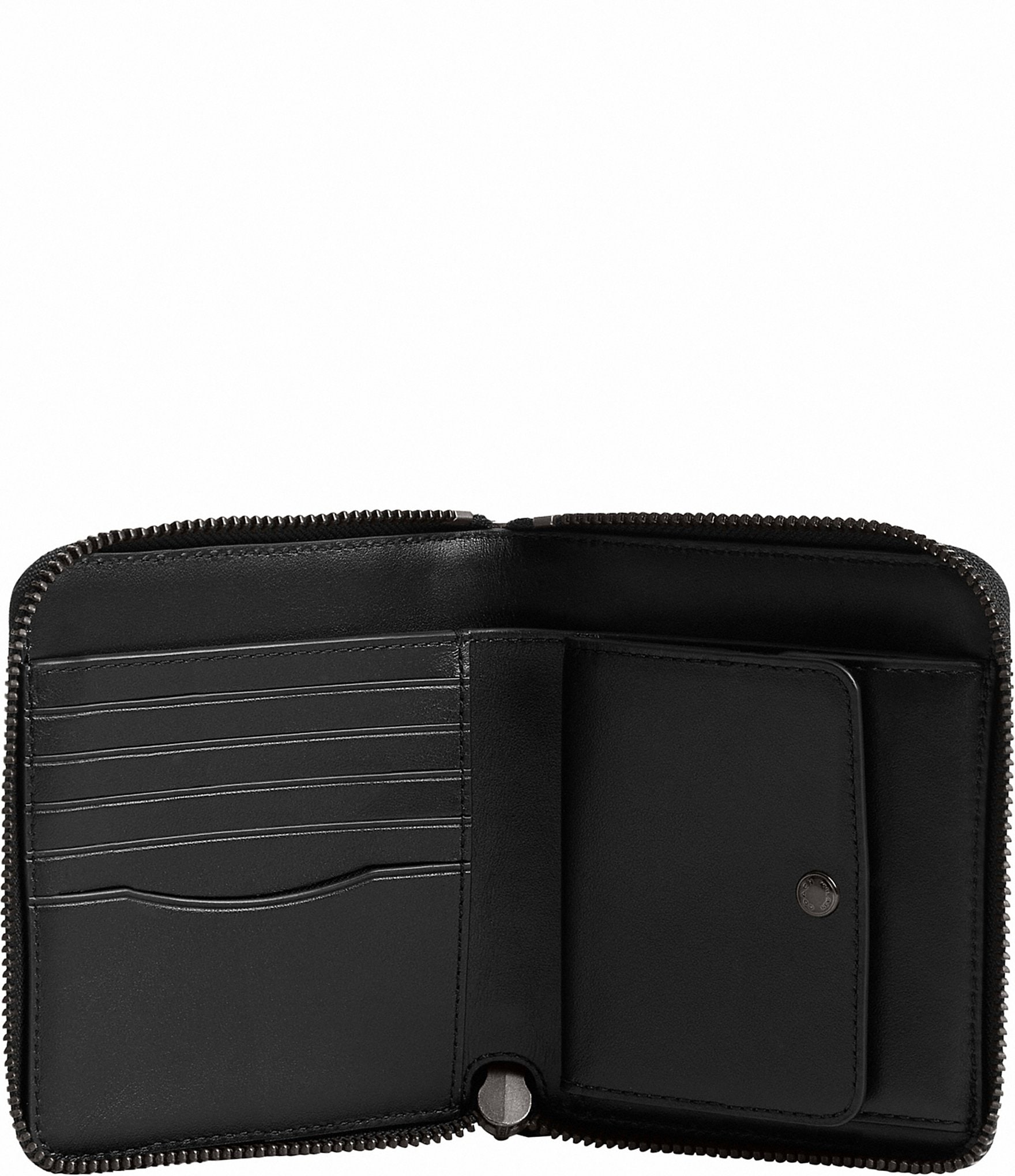 COACH Zip Around Signature Canvas Coin Wallet