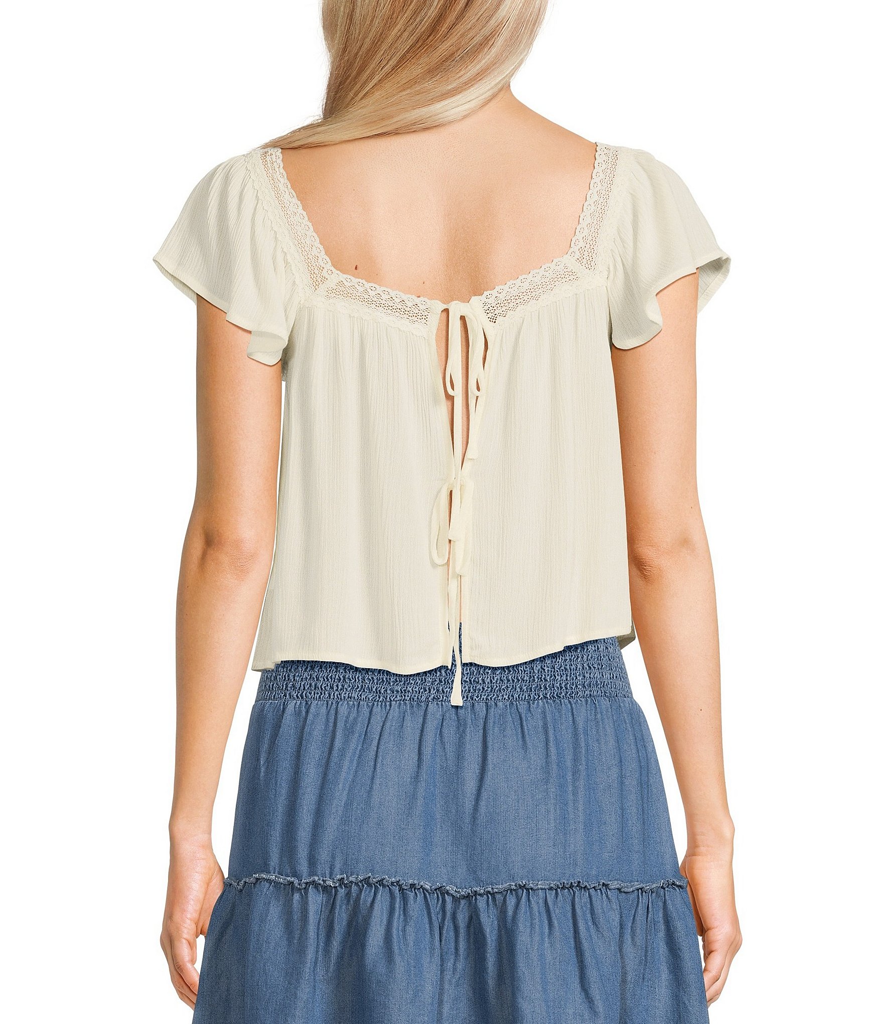 Coco + Jaimeson Crinkle Gauze Tie-Back Top