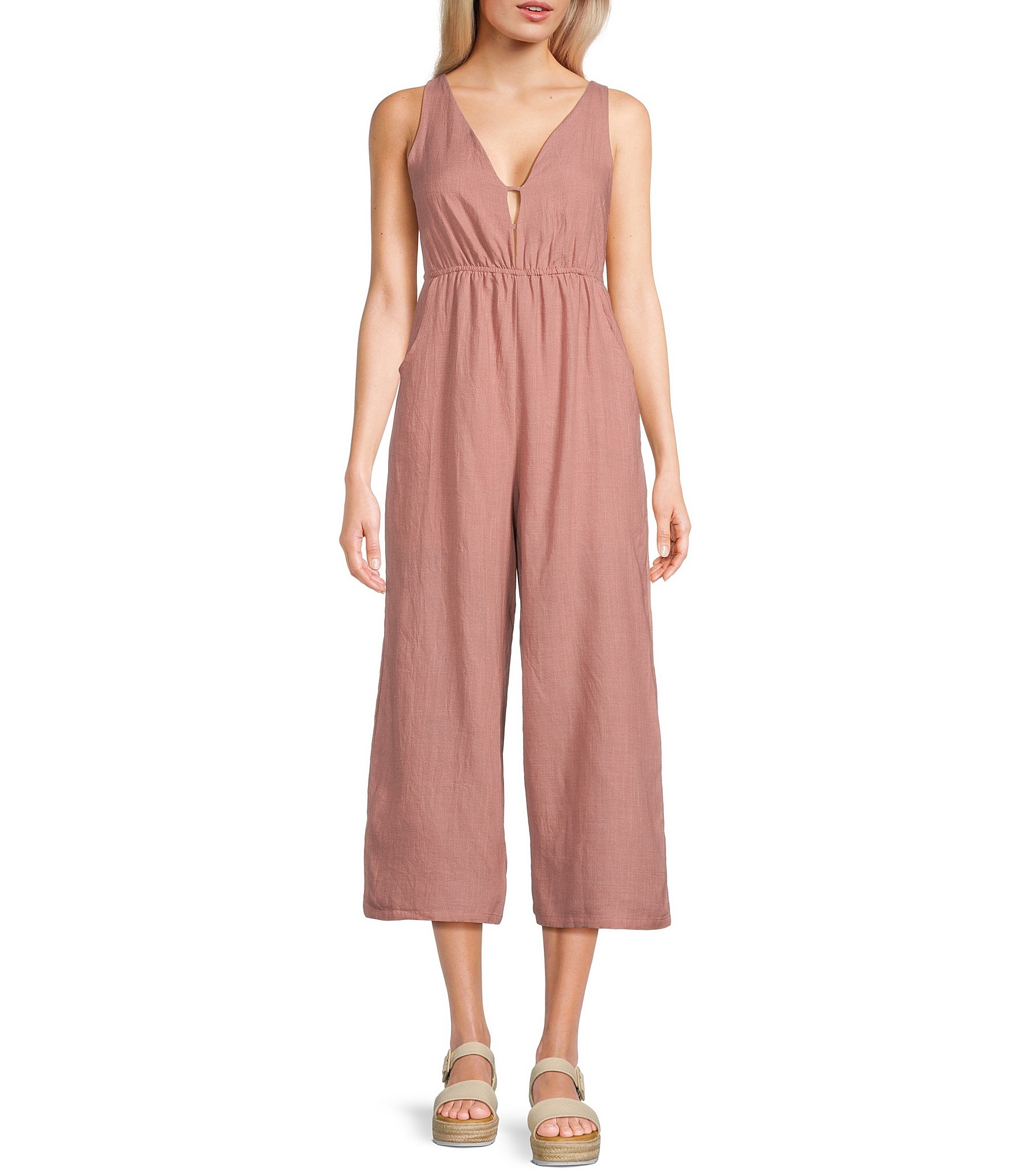 Coco Jaimeson V Neck Gauze Jumpsuit Dillard s