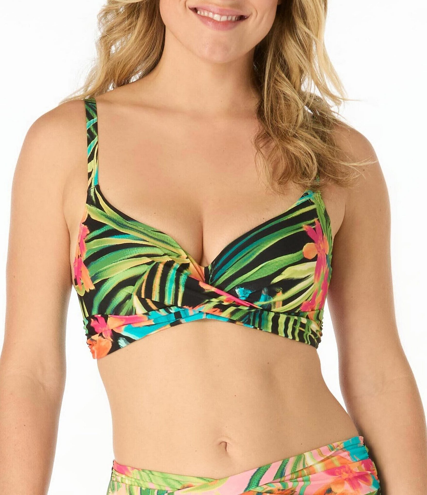 Coco Reef Island Grove Bra Size Underwire Crossover Bikini Bra Swim Top