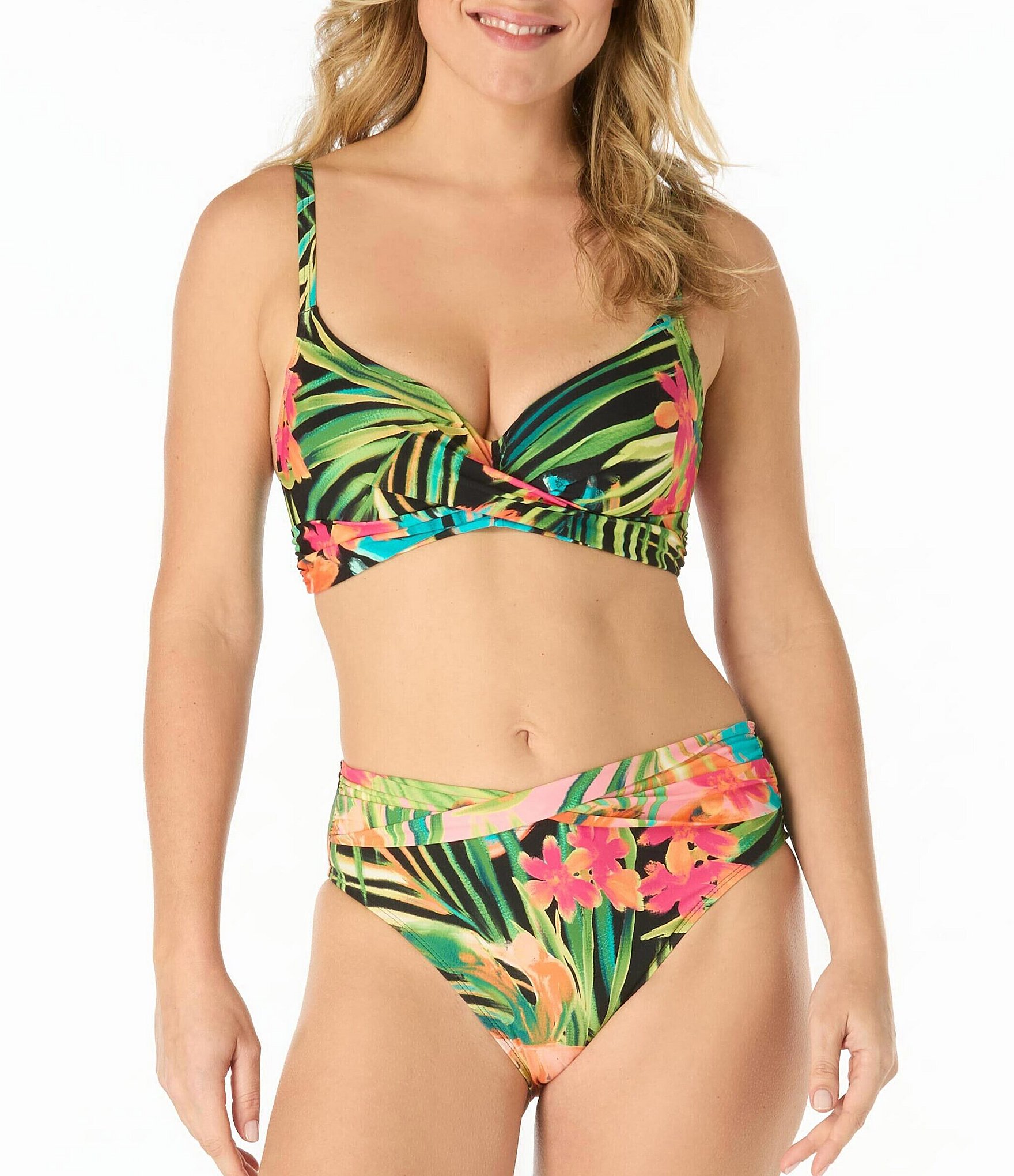 Coco Reef Island Grove Bra Size Underwire Crossover Bikini Bra Swim Top