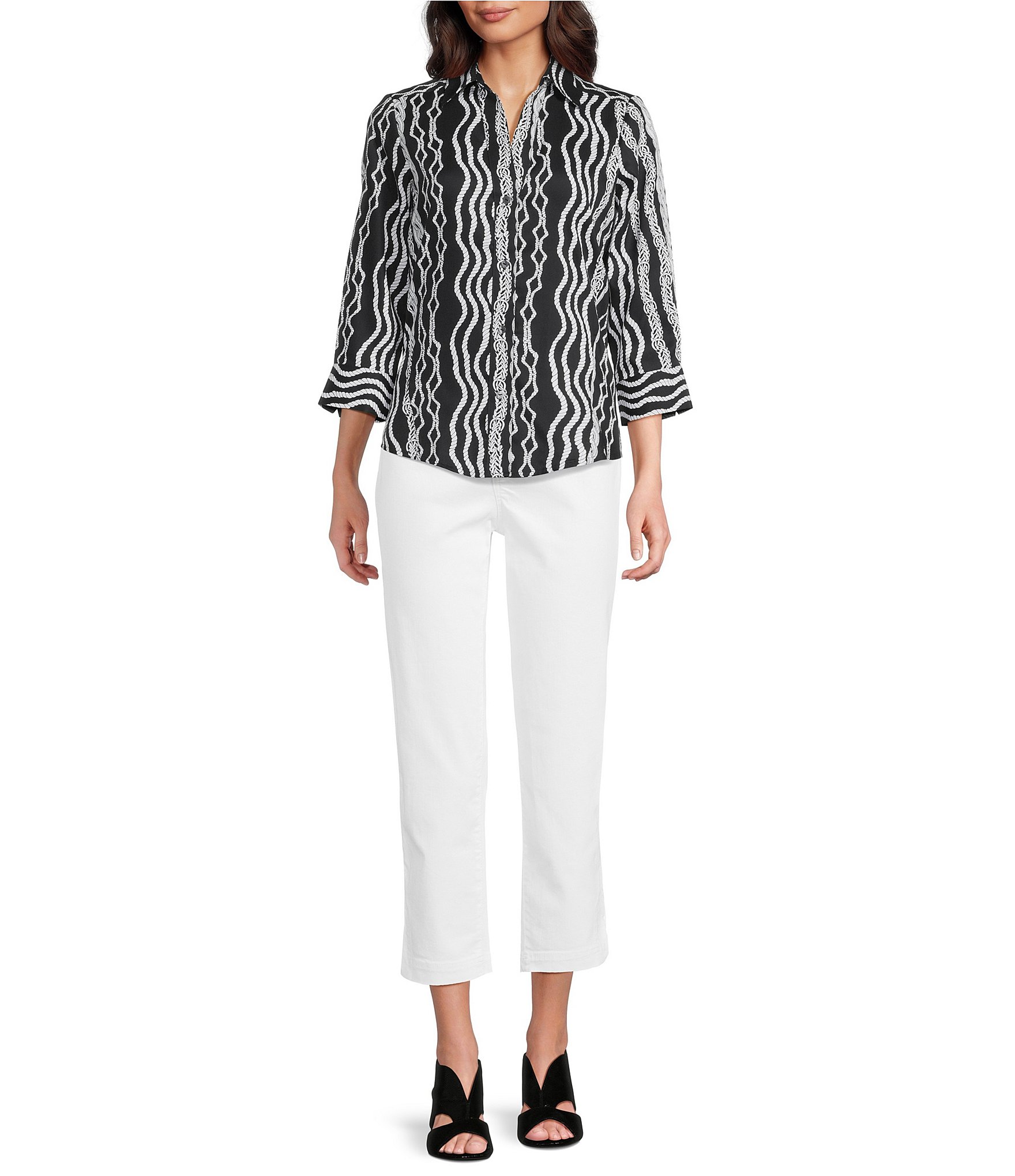 Code Bleu Chelsea Stretch Denim High Rise Side Slit Capri Jeans