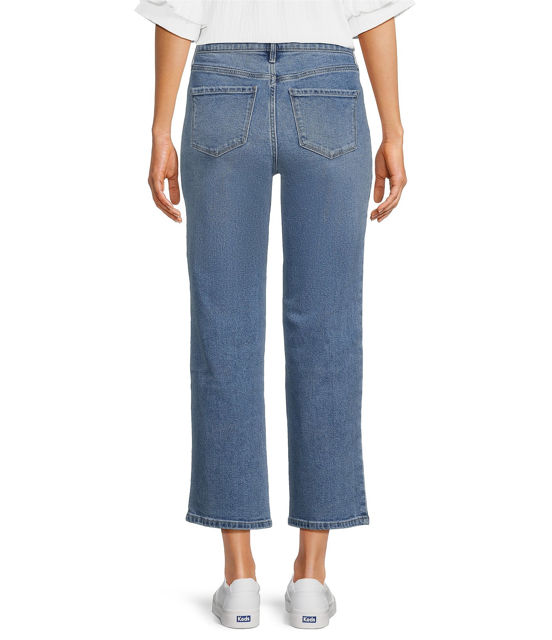 Code Bleu Denim High Rise Straight Leg Ankle Jeans