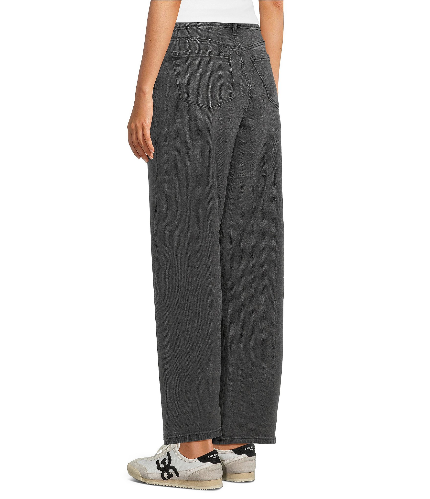 Code Bleu High Rise Cropped Barrel Leg Jeans