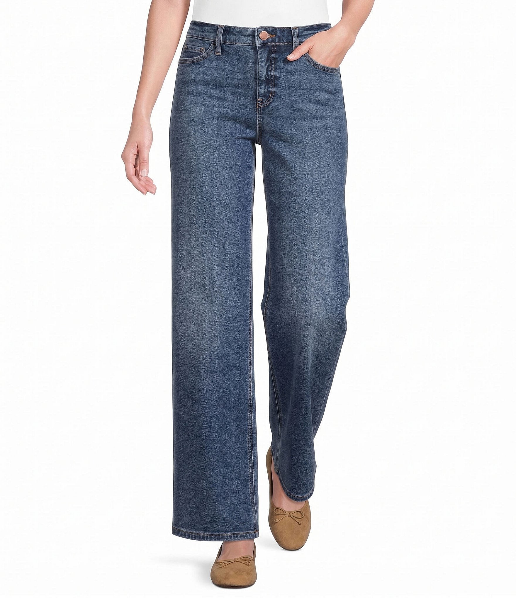 Code Bleu Petite Size High Rise Modern Straight Leg Jean