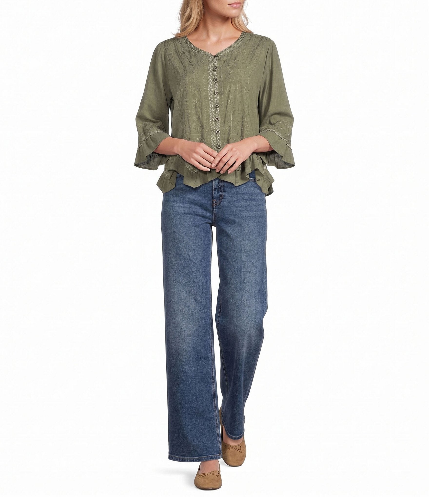 Code Bleu Petite Size High Rise Modern Straight Leg Jean