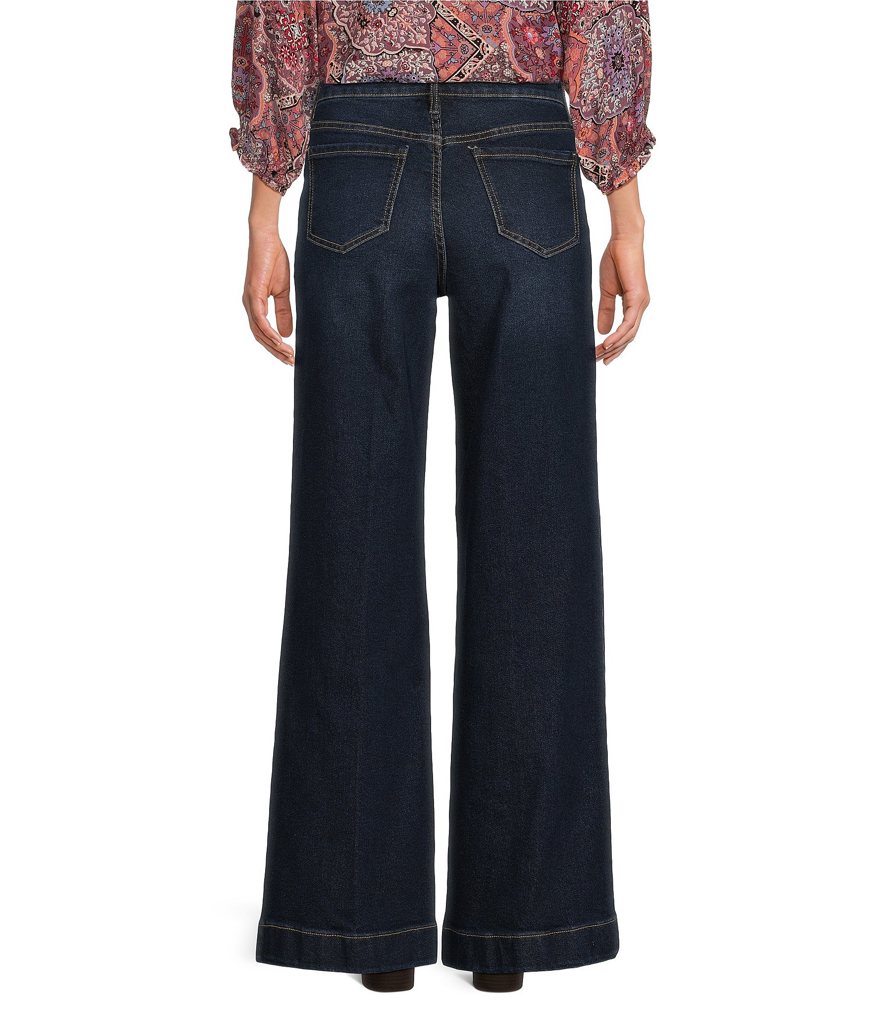 Code Bleu Petite Size High Rise Wide Leg Denim Jeans