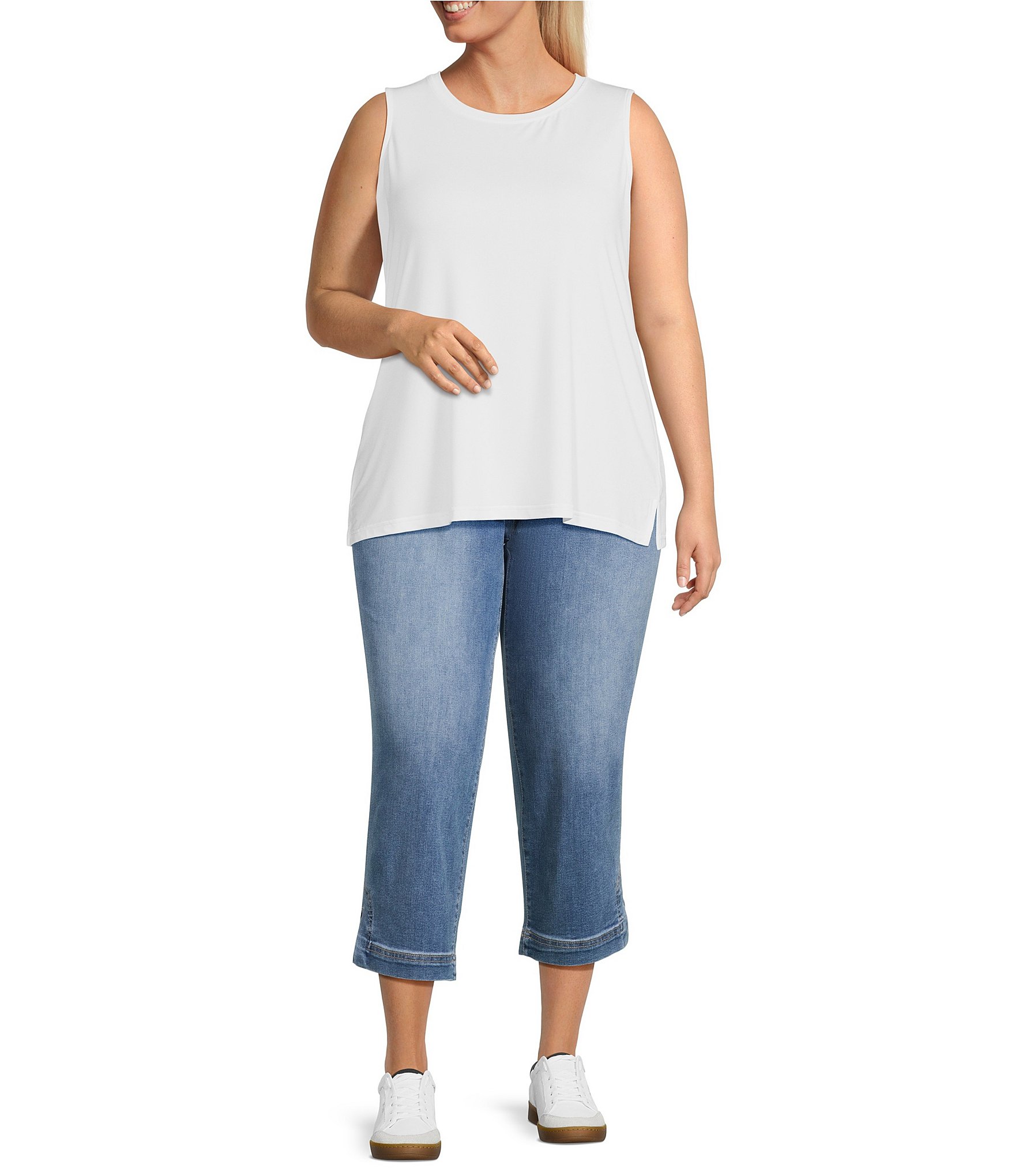 Code Bleu Plus Size Chelsea High-Rise Straight Capri Jeans