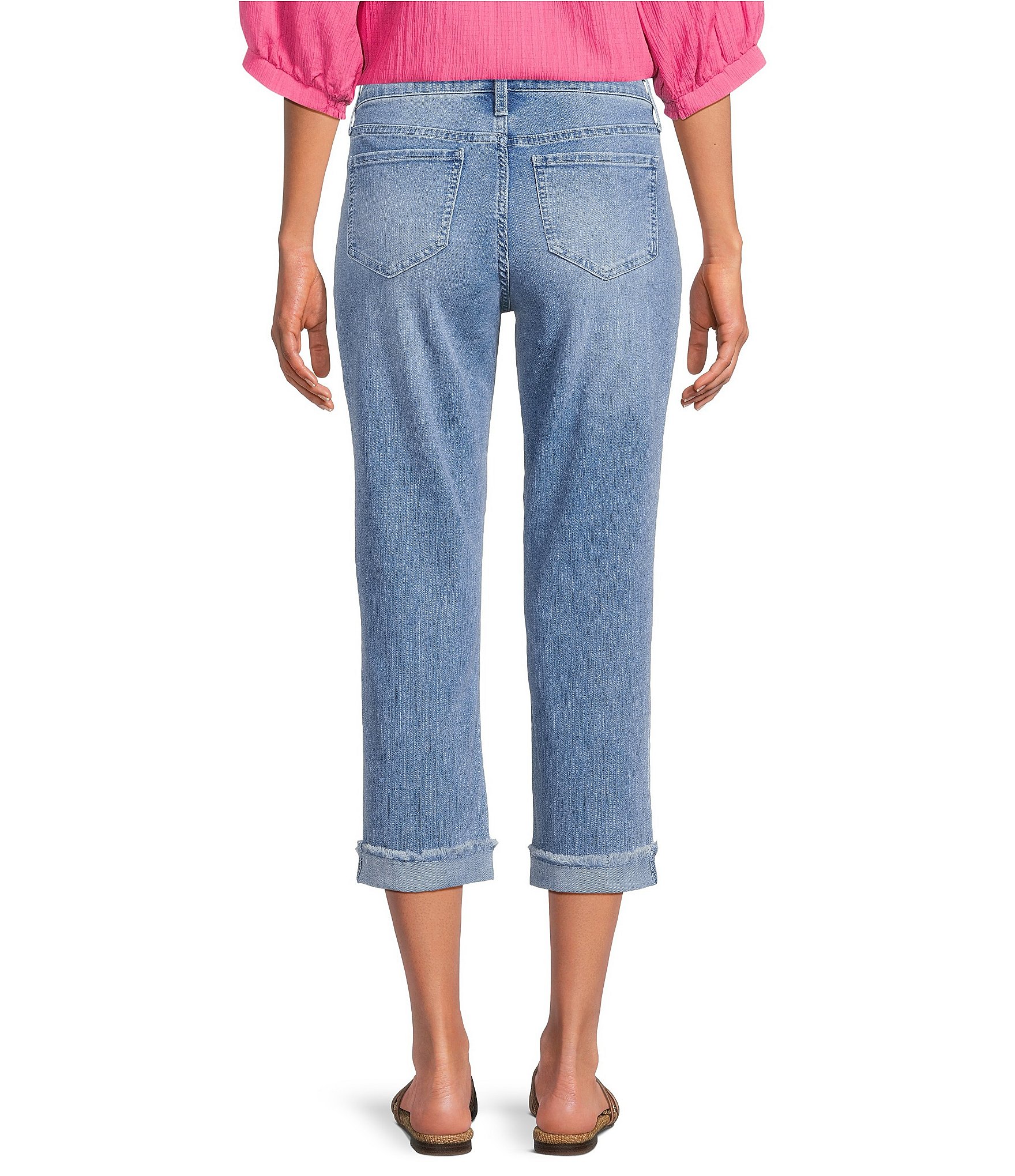 Code Bleu Soho Stretch Denim Embroidered Slim Capri Jeans